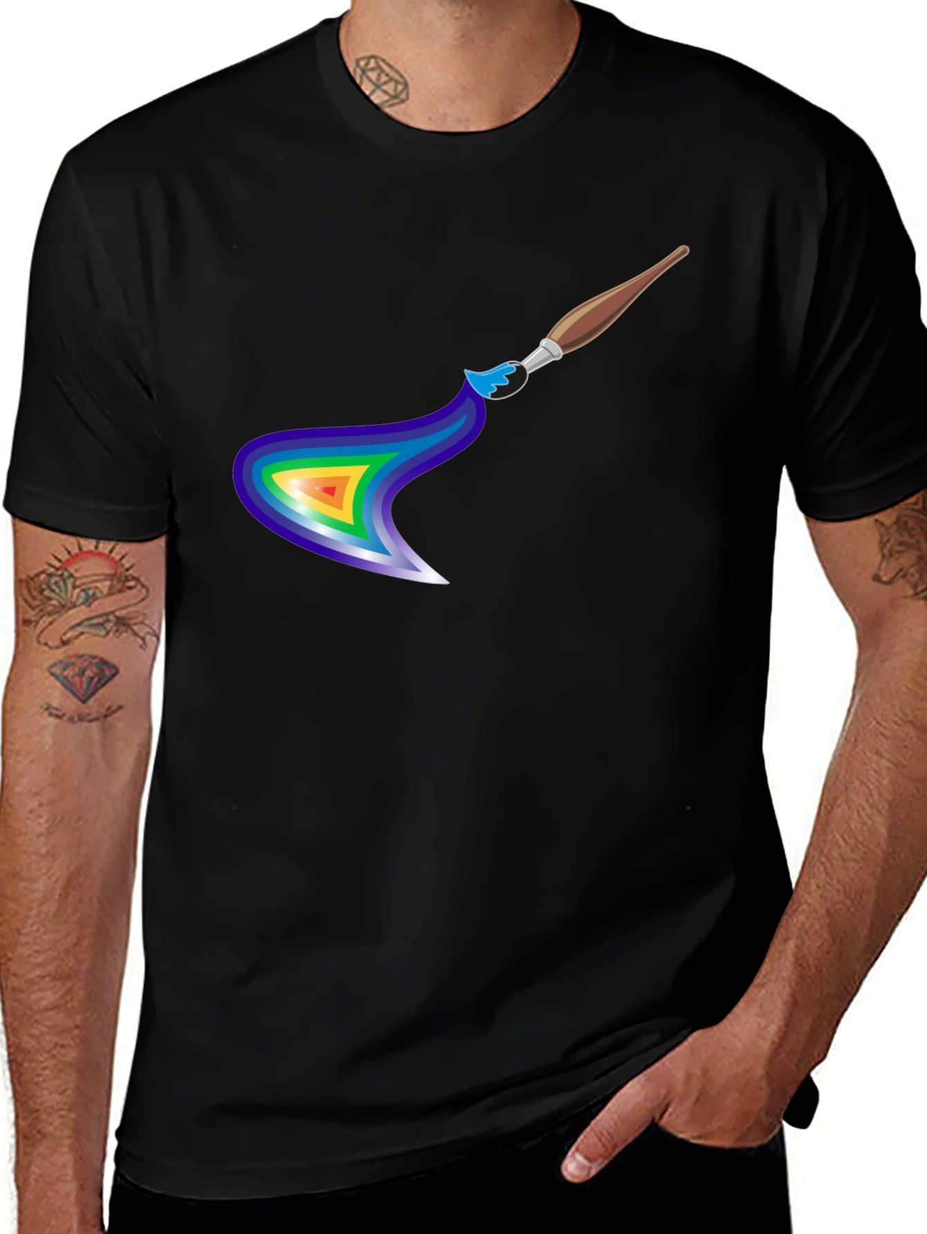Rainbow Paintbrush T-Shirt