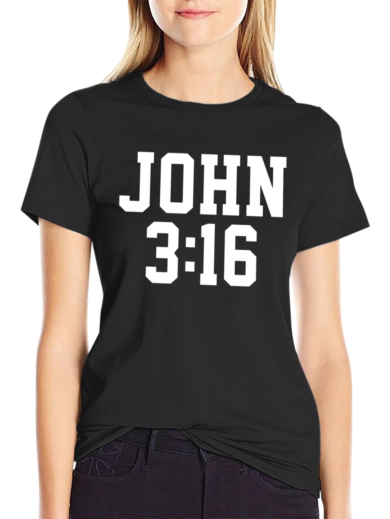 John 3:16 Black Christian T-Shirt