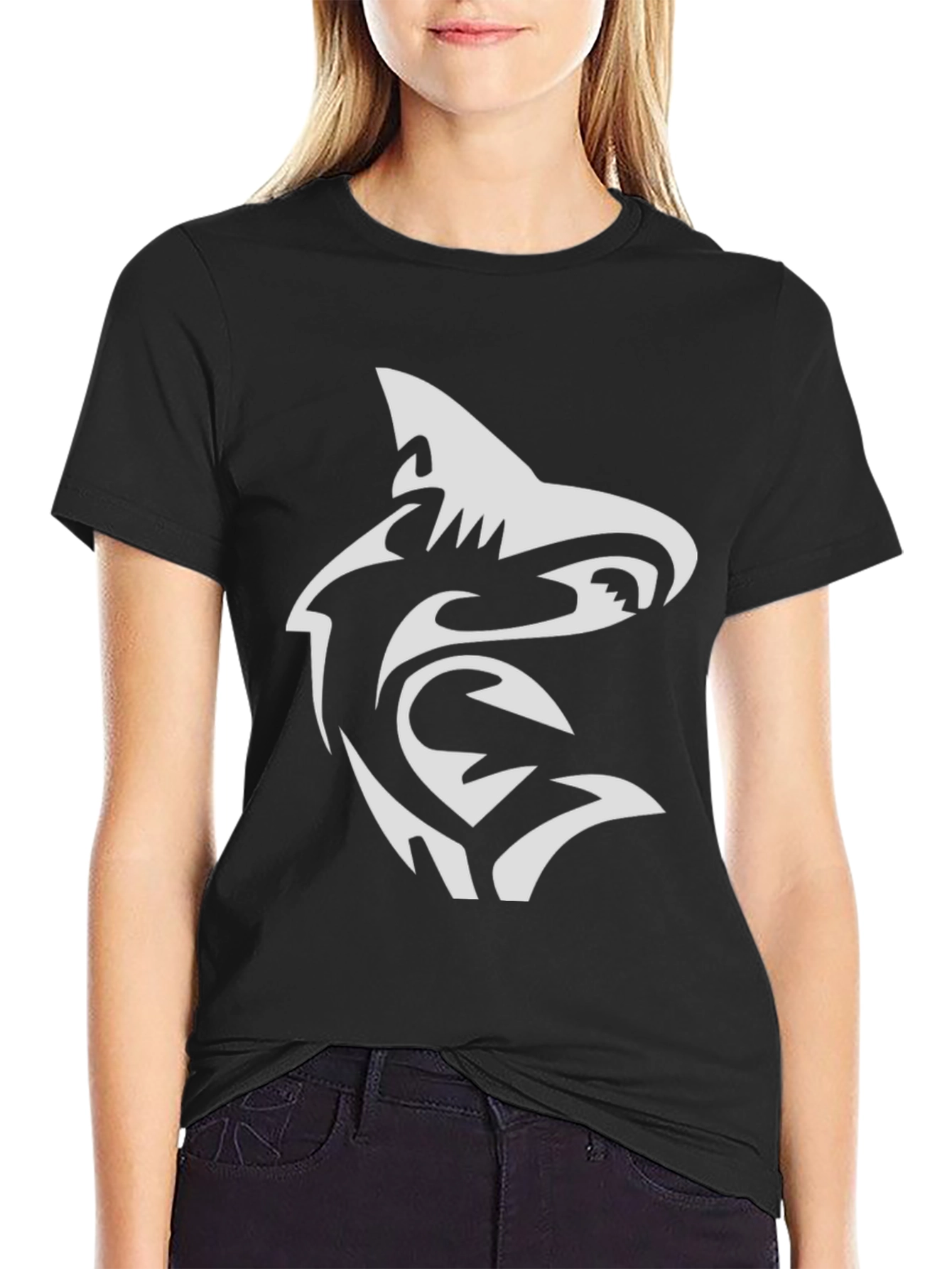 Black Shark Graphic Tee - Stylish Mens T-Shirt