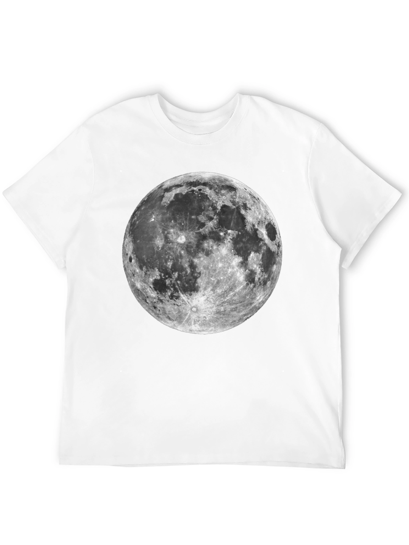 Lunar Print Tee - Black Cotton Moon Graphic T-Shirt