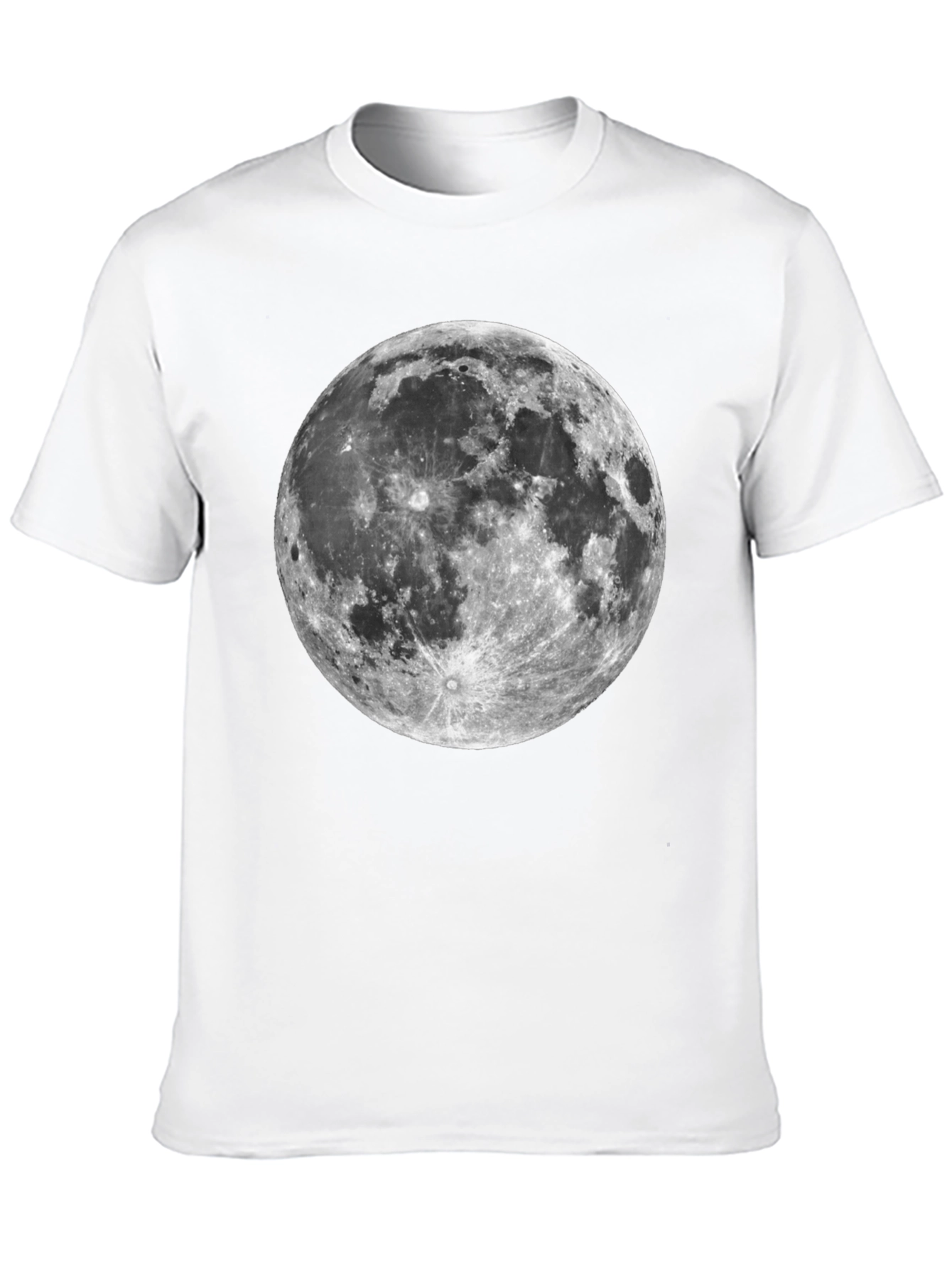 Lunar Print Tee - Black Cotton Moon Graphic T-Shirt