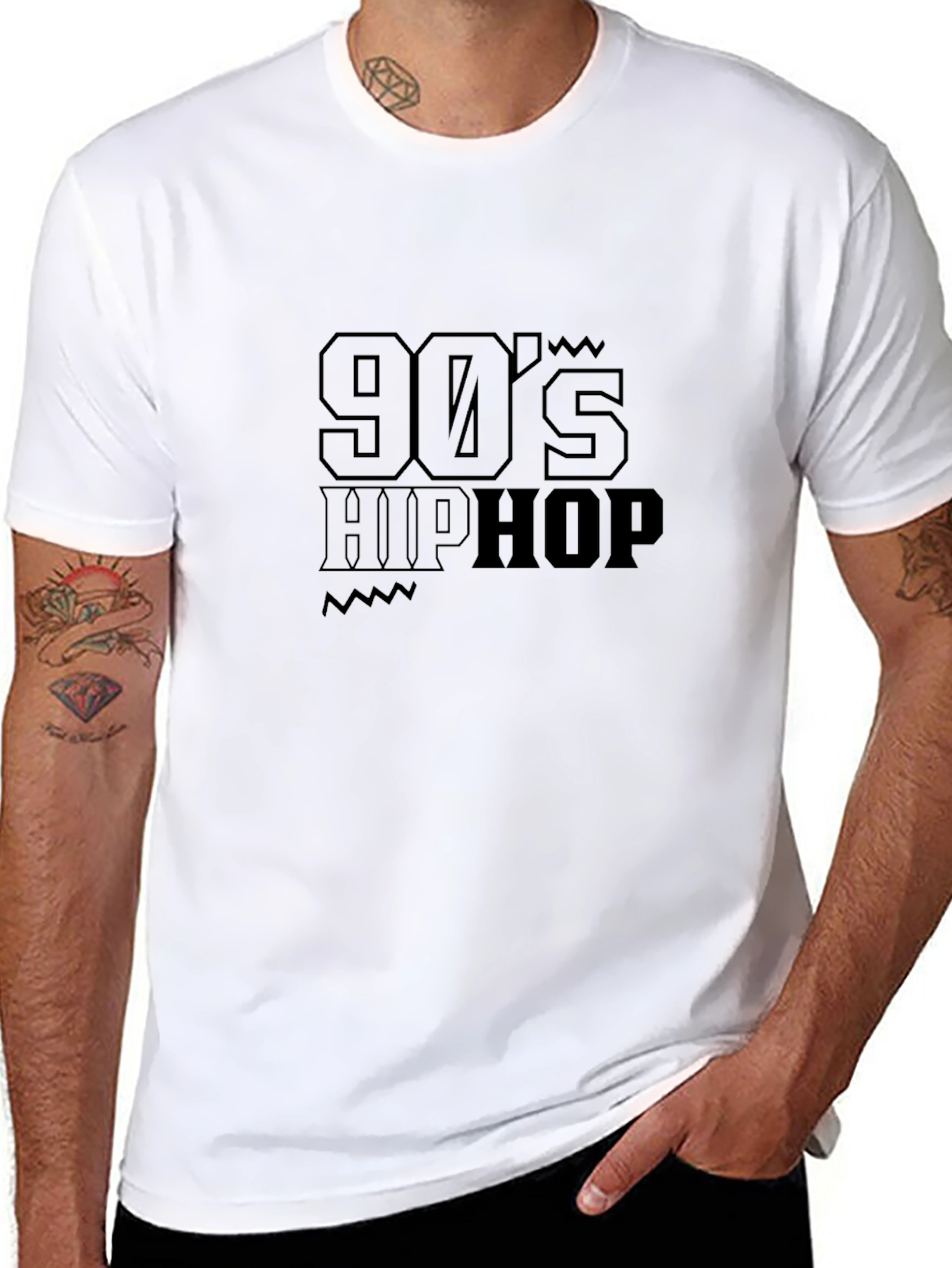 90s Hip Hop Black Graphic Tee