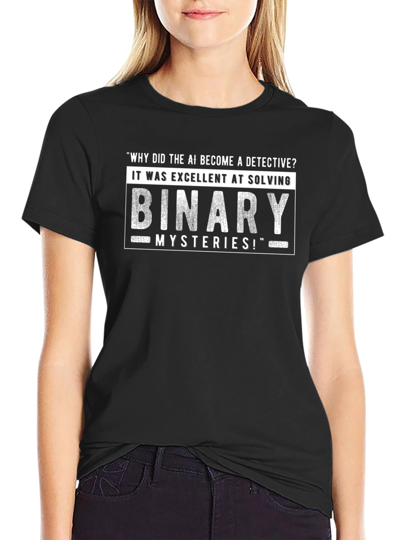 AI Detective Binary Mysteries Graphic T-Shirt
