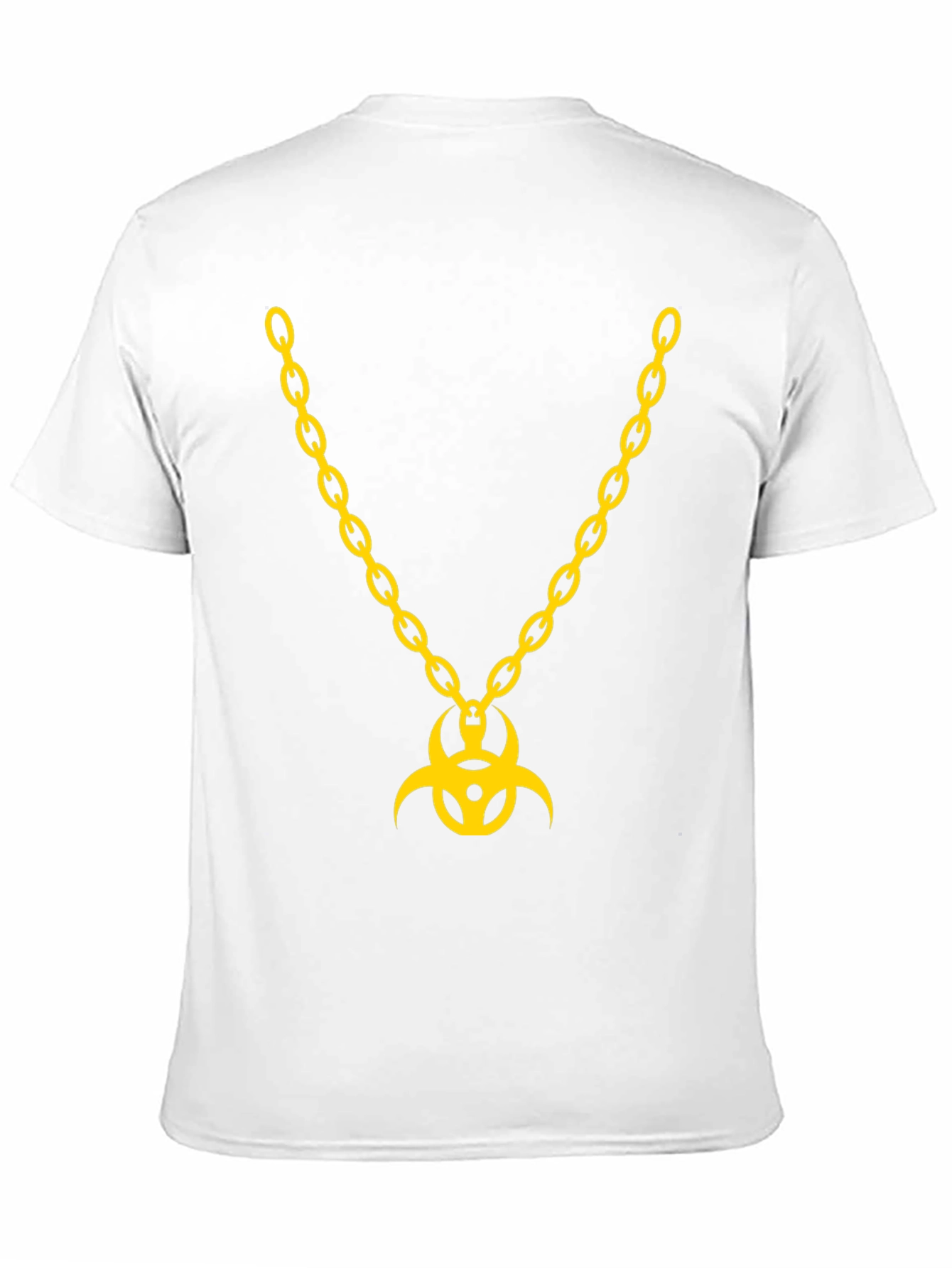 Biohazard Symbol Gold Chain Graphic T-Shirt