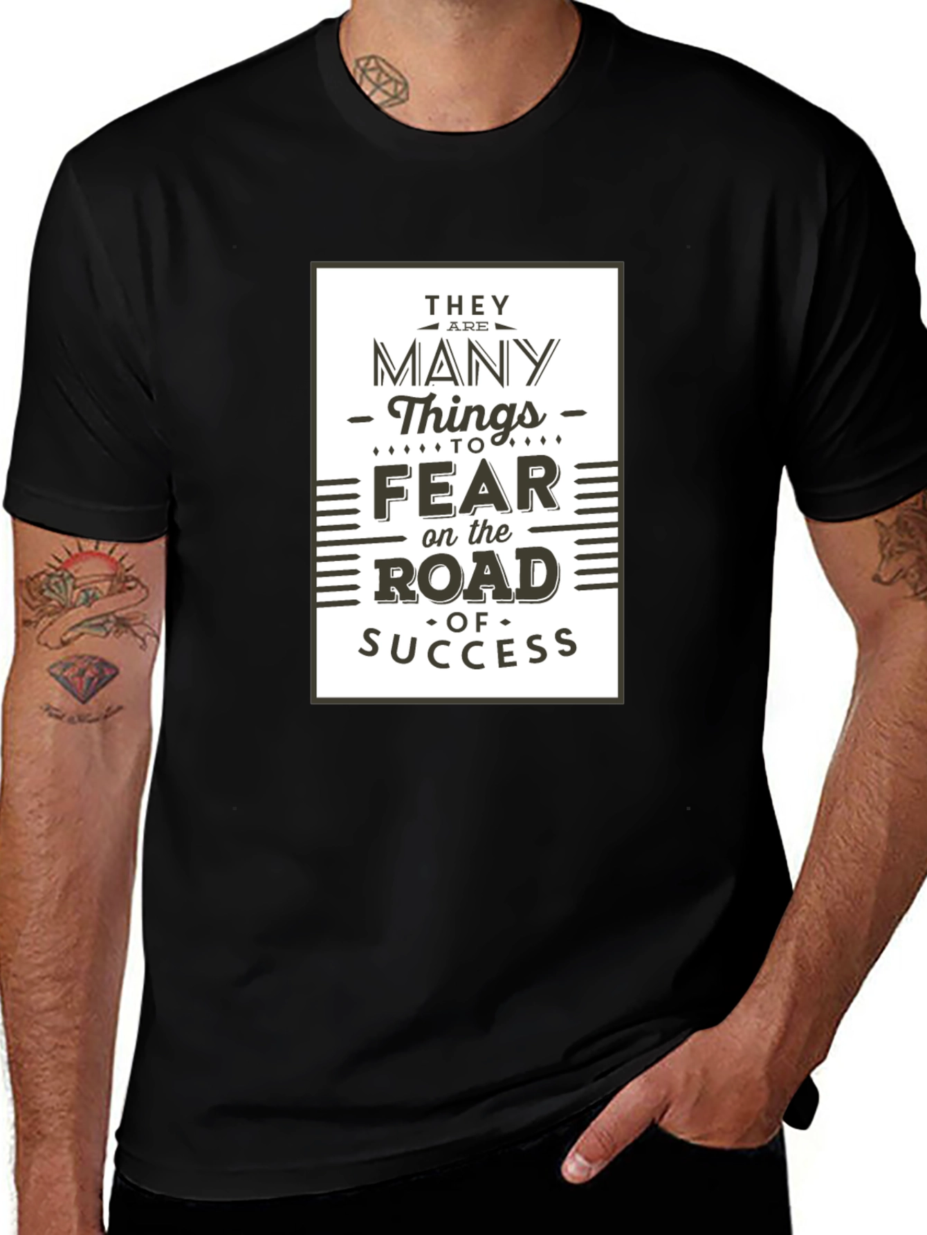 Road to Success Graphic Tee - Motivational Black T-Shirt