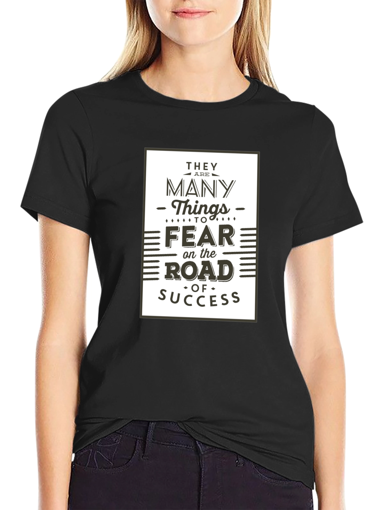 Road to Success Graphic Tee - Motivational Black T-Shirt