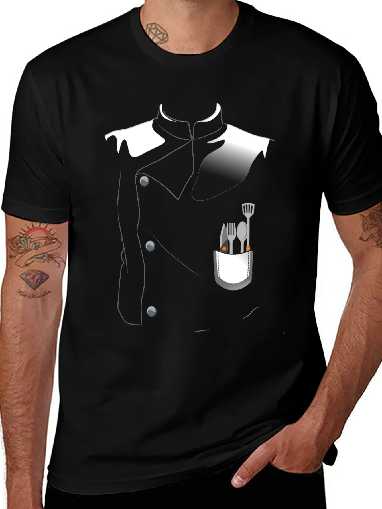 Chef Costume T-Shirt - Realistic Culinary Design
