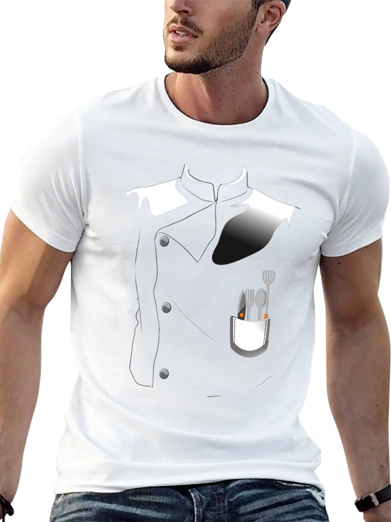 Chef Costume T-Shirt - Realistic Culinary Design