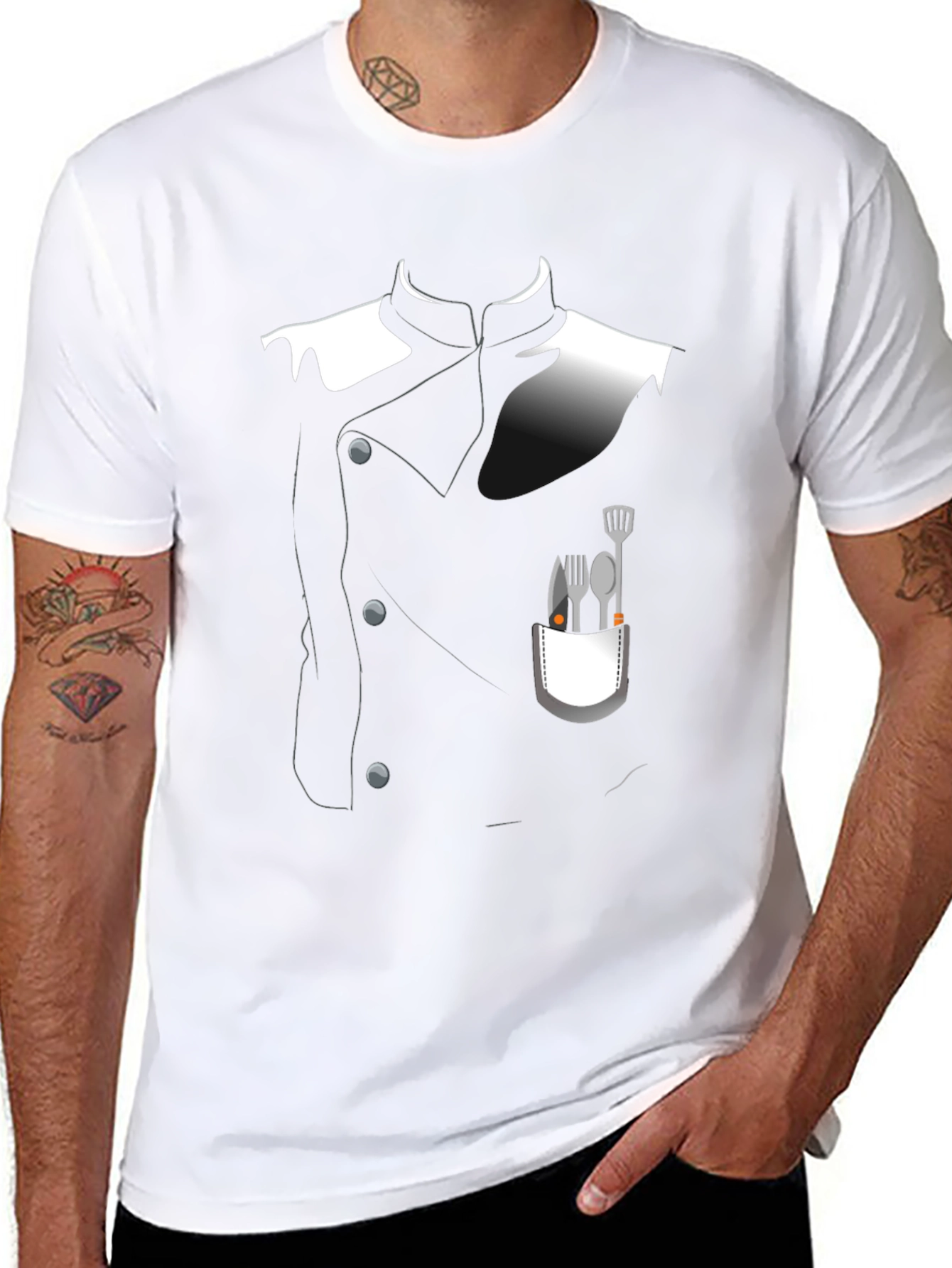 Chef Costume T-Shirt - Realistic Culinary Design