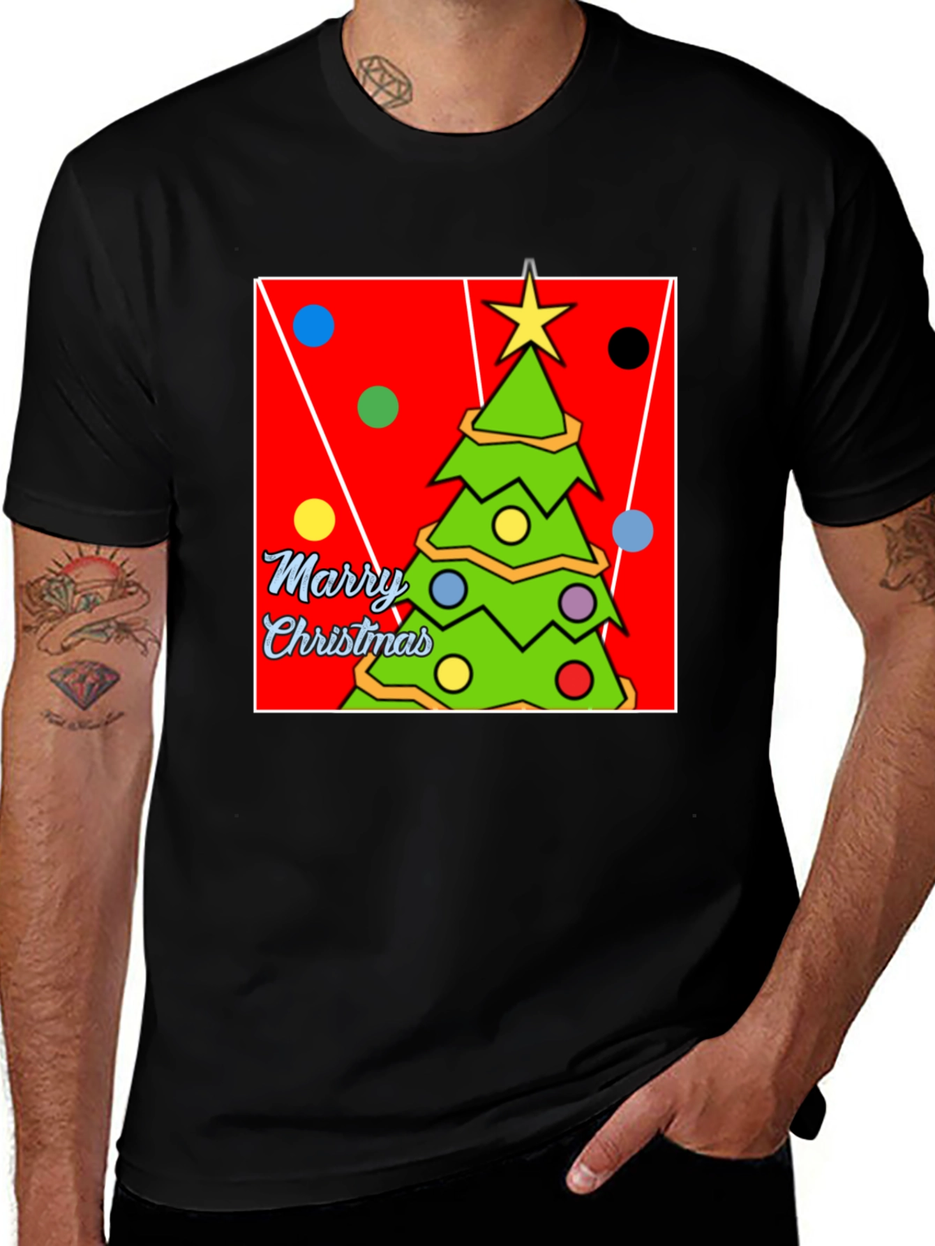 Festive Christmas Tree Graphic T-Shirt