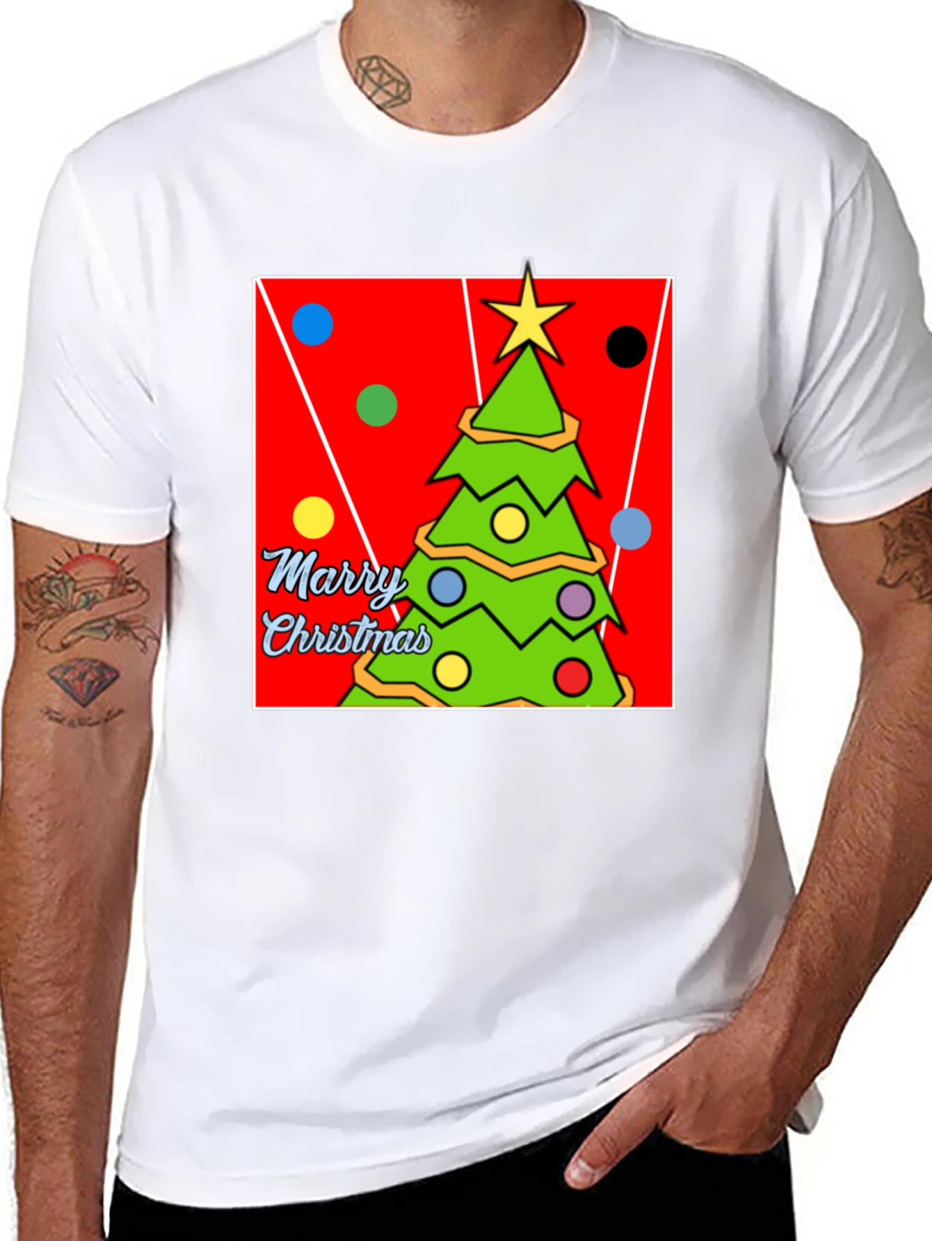 Festive Christmas Tree Graphic T-Shirt