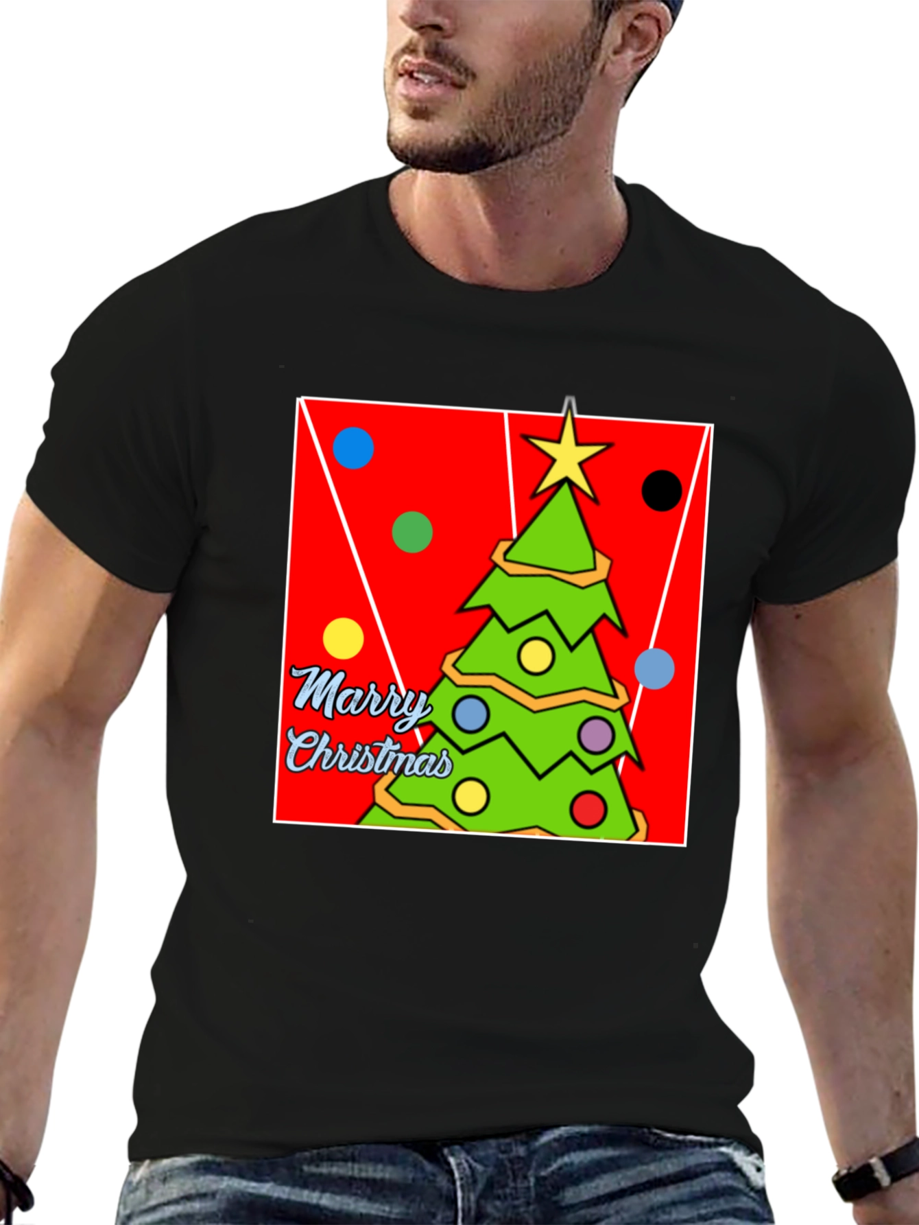 Festive Christmas Tree Graphic T-Shirt