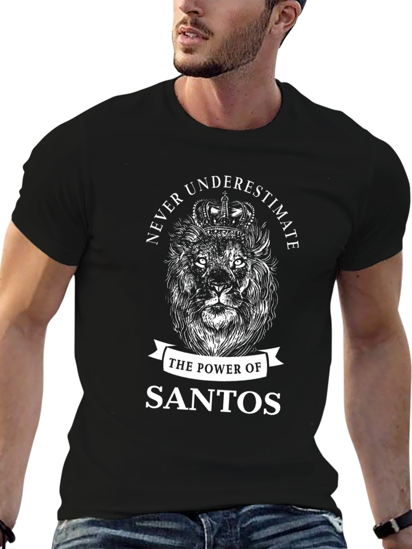 Never Underestimate Santos Lion Graphic T-Shirt