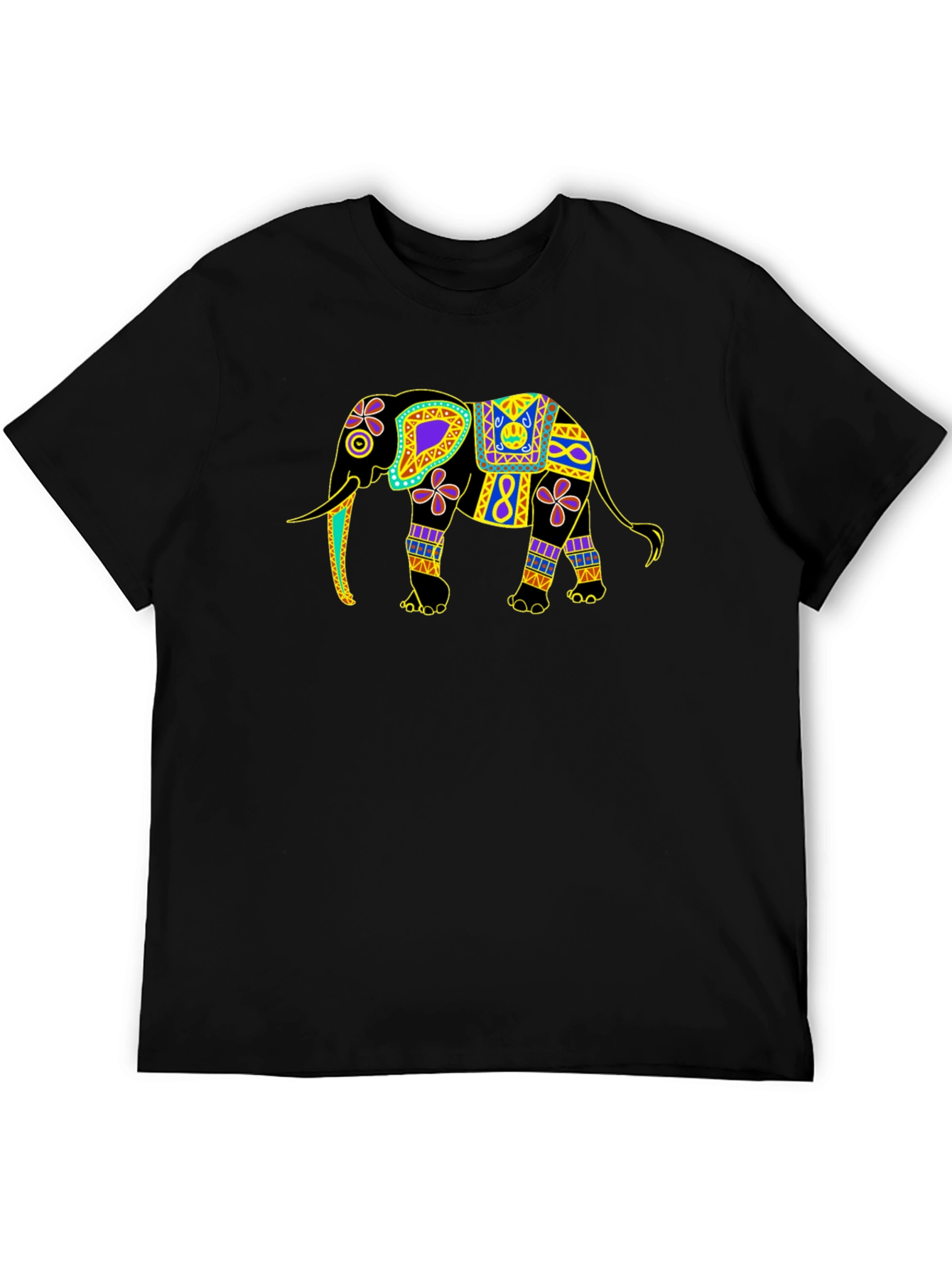Elephant Graphic Print Black Tee