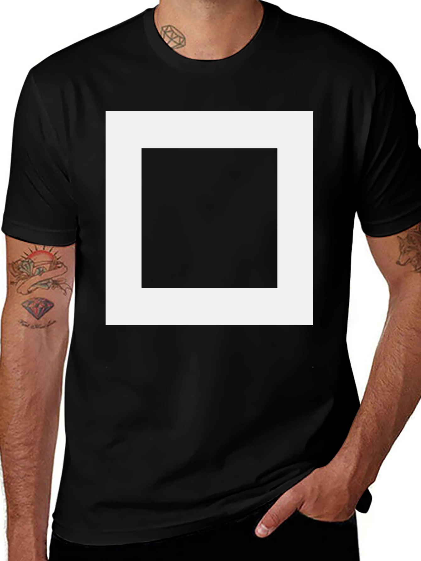 Square Graphic Black T-Shirt