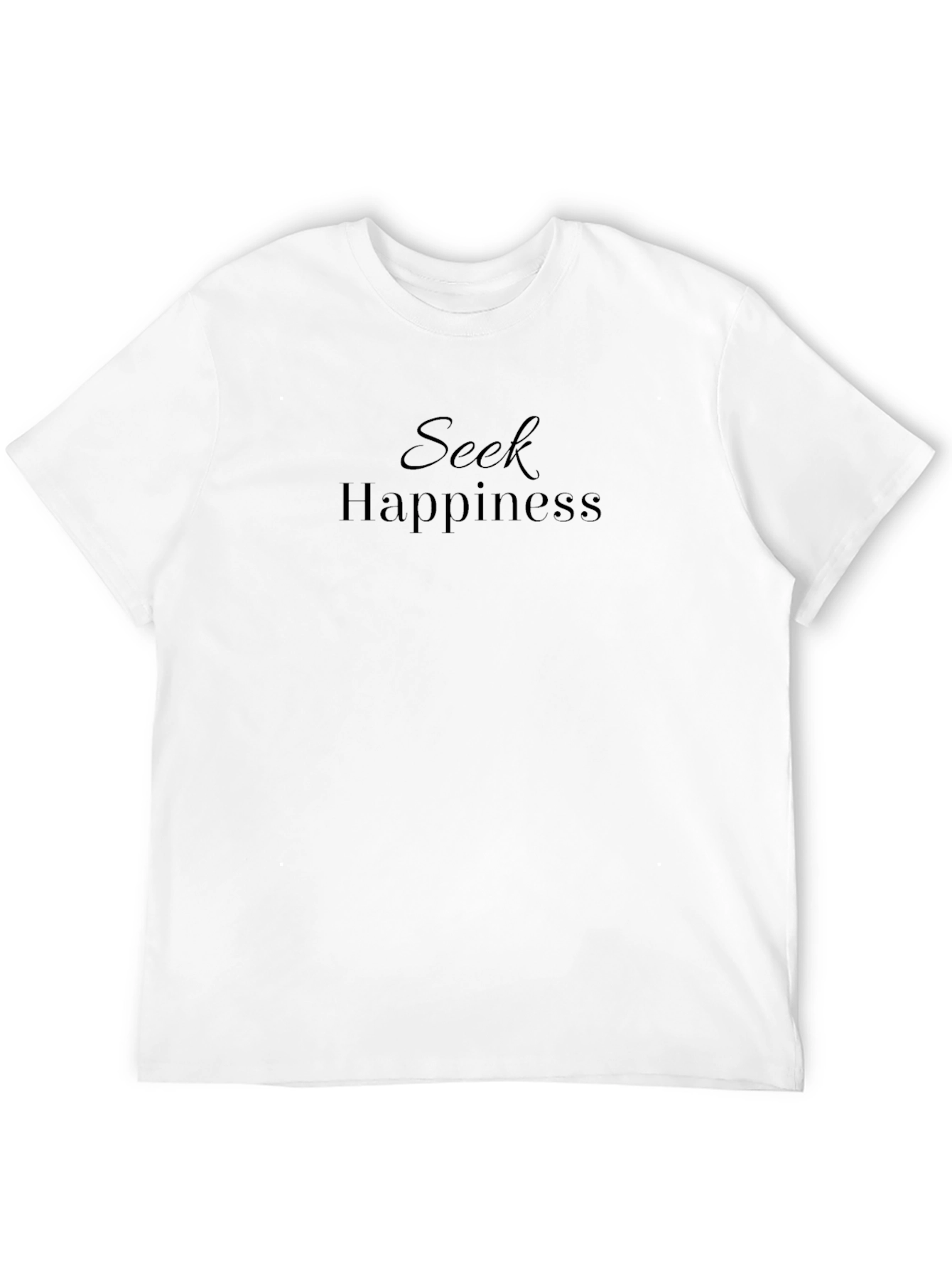 Seek Happiness Black Graphic Tee - Everyday Comfort