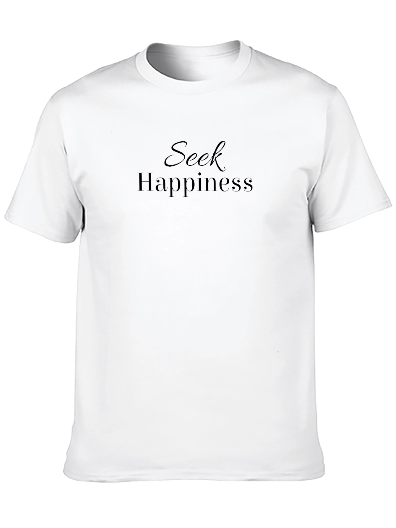 Seek Happiness Black Graphic Tee - Everyday Comfort