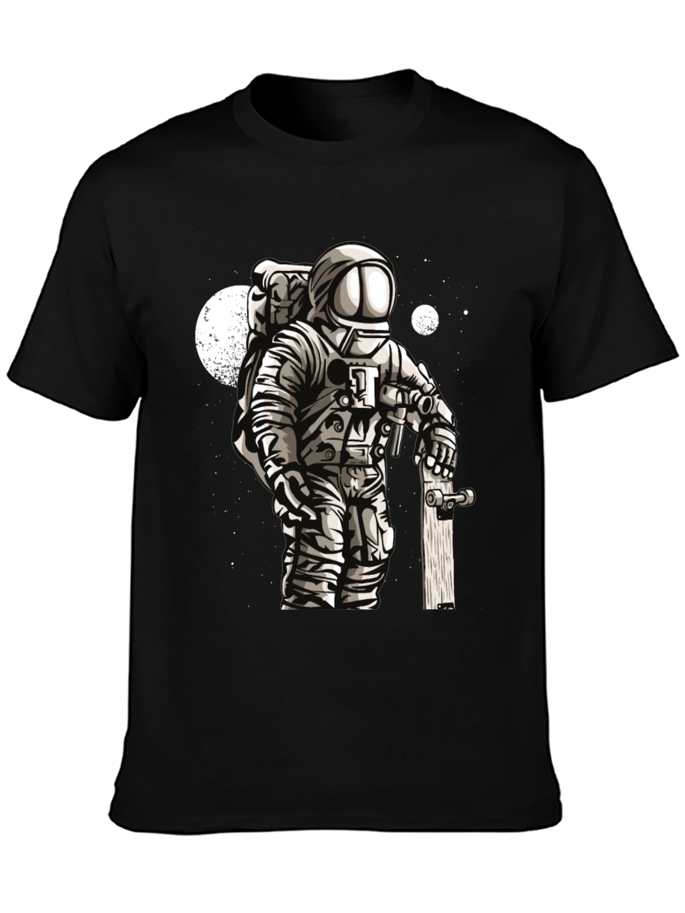 Astronaut Skateboarder Graphic Tee - Cool Space T-Shirt