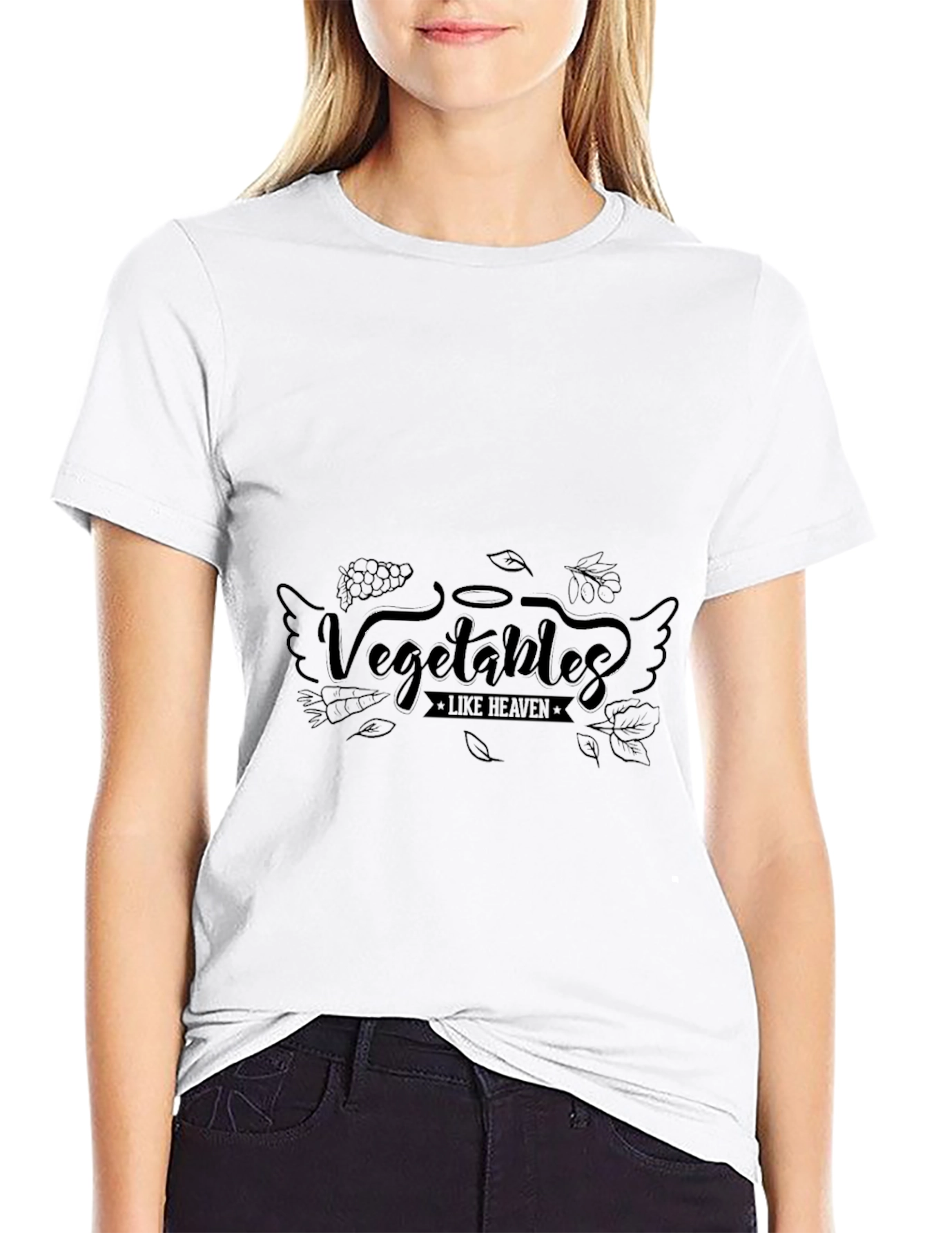 Vegetables Like Heaven Black T-Shirt