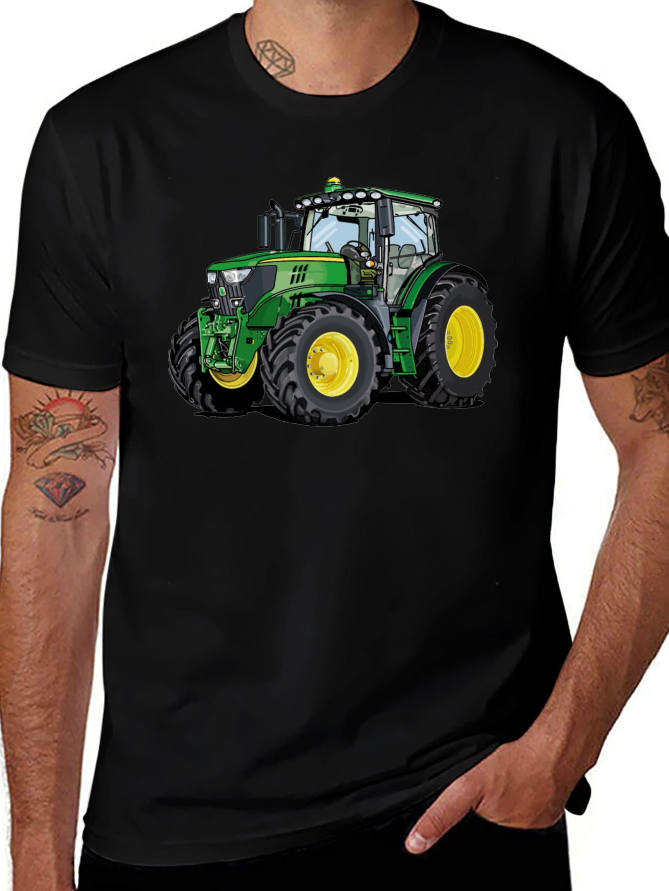 Green Tractor Graphic T-Shirt - Farm Life
