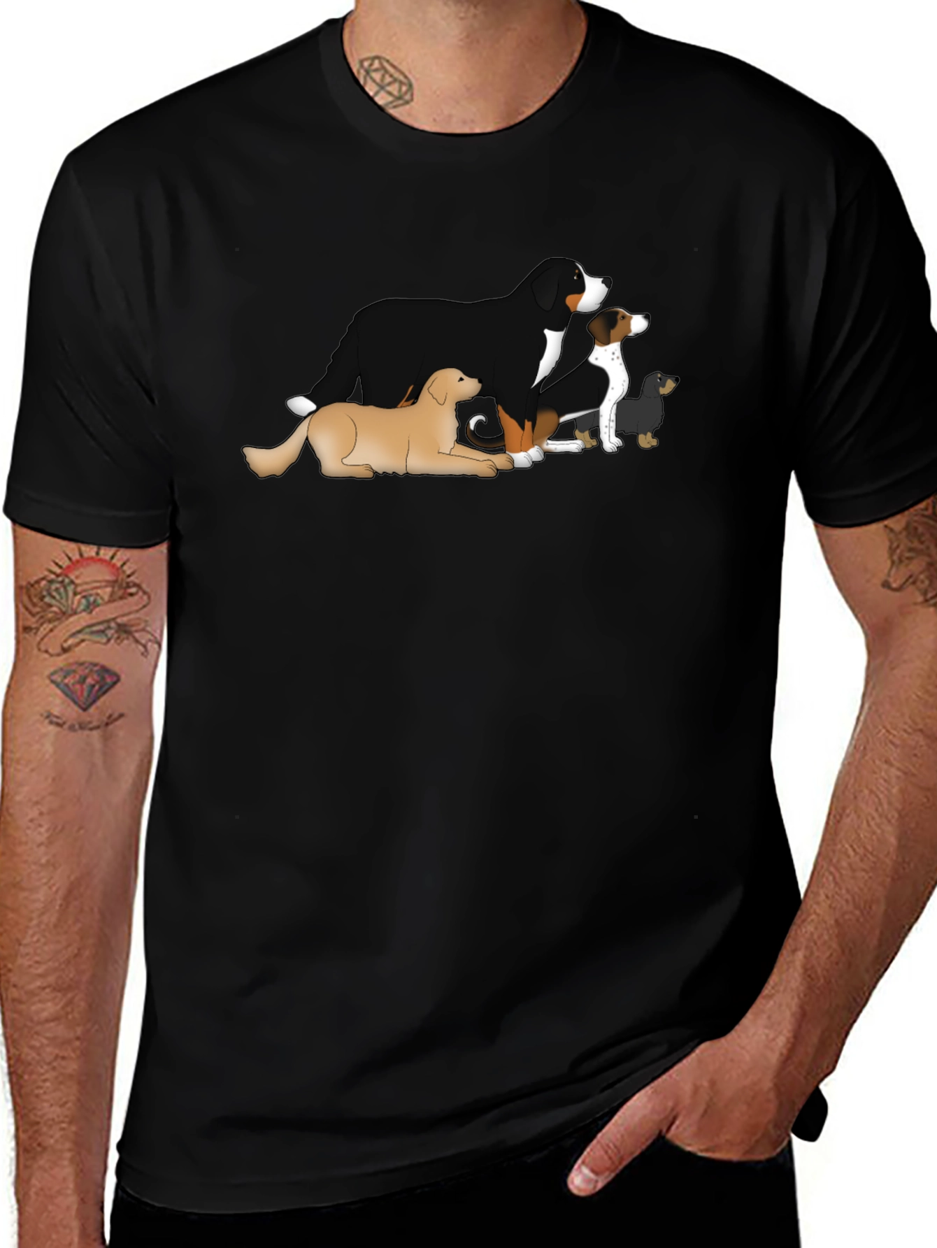 Dog Breed T-Shirt - Black Cotton Blend
