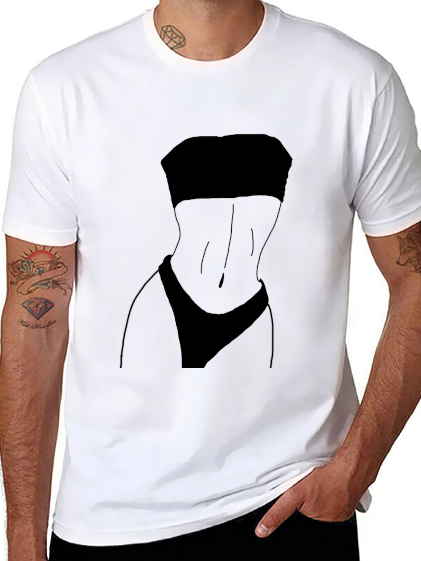 Silhouette Graphic Black Tee