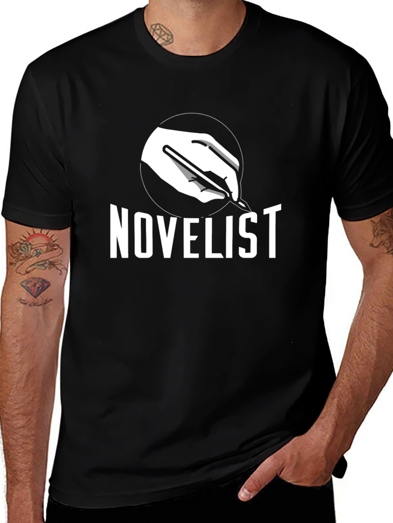 Novelists Writing T-Shirt - Black