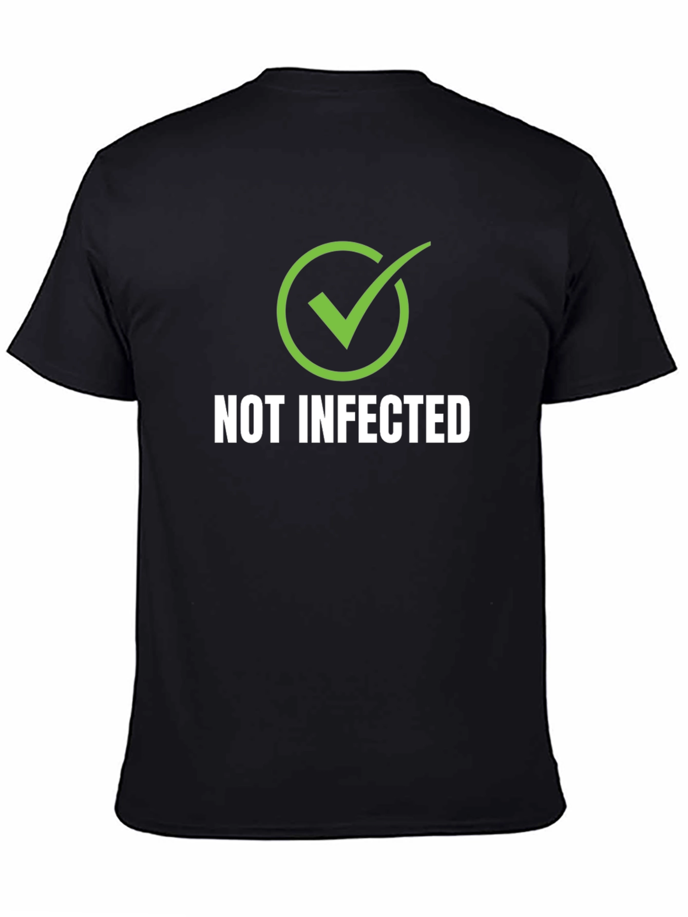 Not Infected Graphic T-Shirt - Black Crew Neck