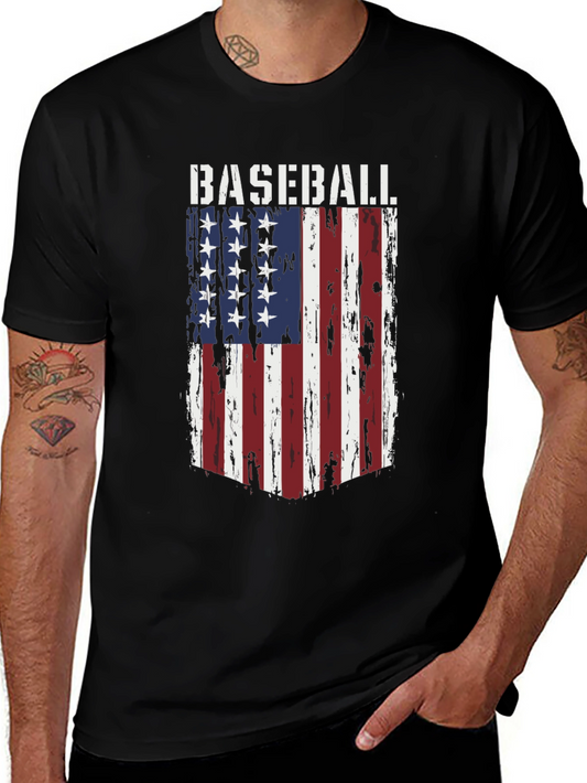 Baseball Flag T-Shirt - Patriotic Tee