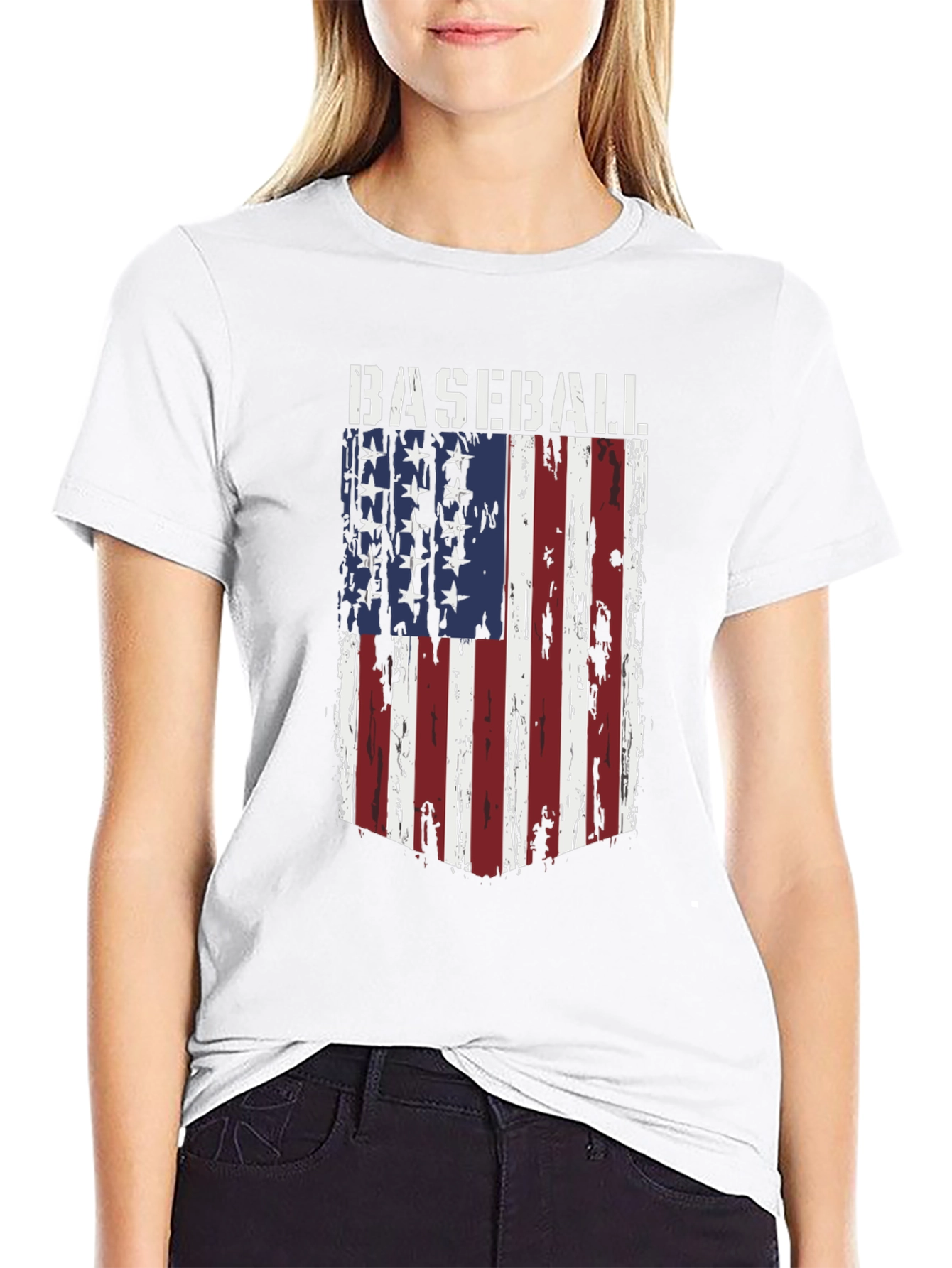Baseball Flag T-Shirt - Patriotic Tee
