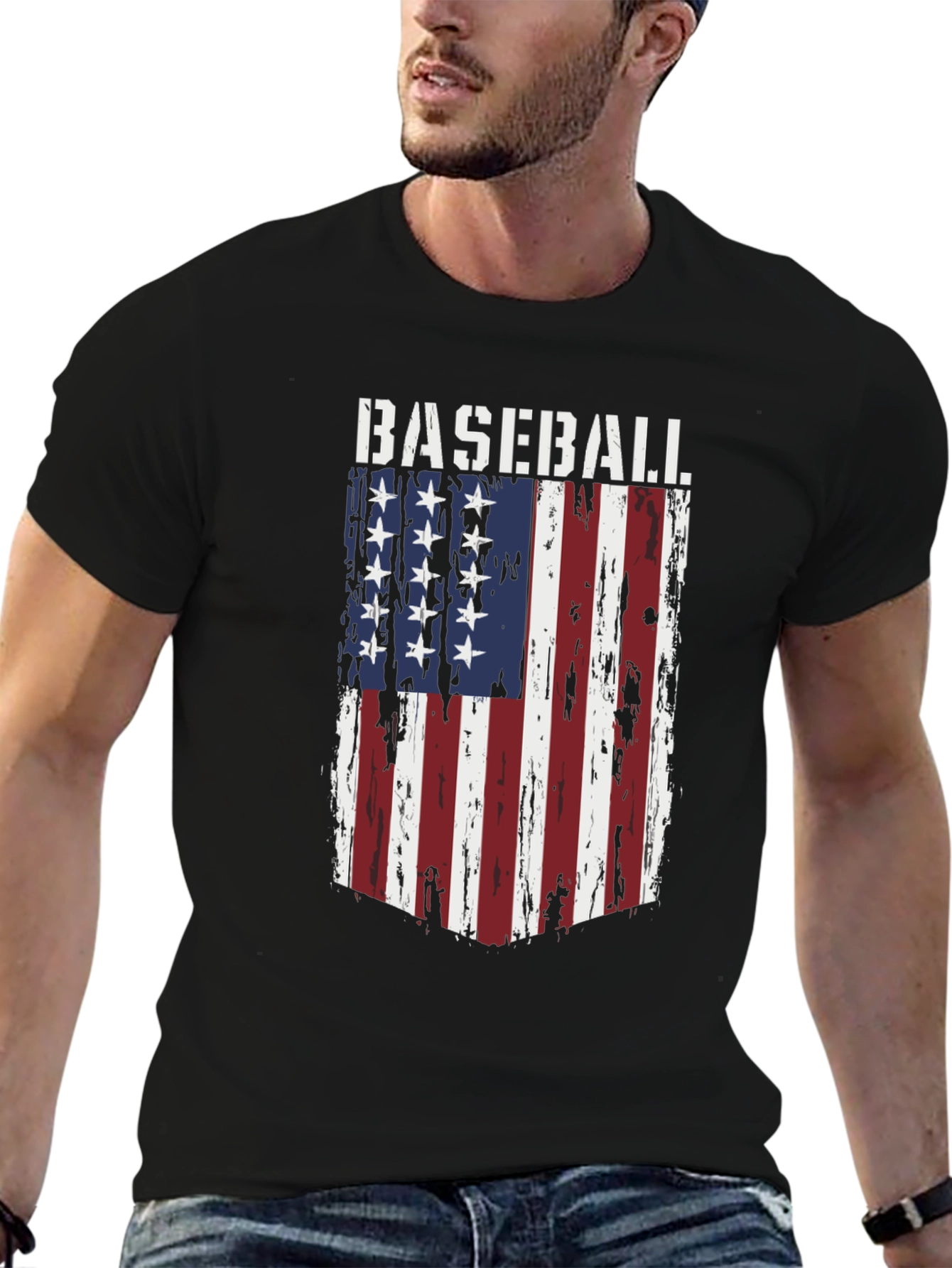 Baseball Flag T-Shirt - Patriotic Tee