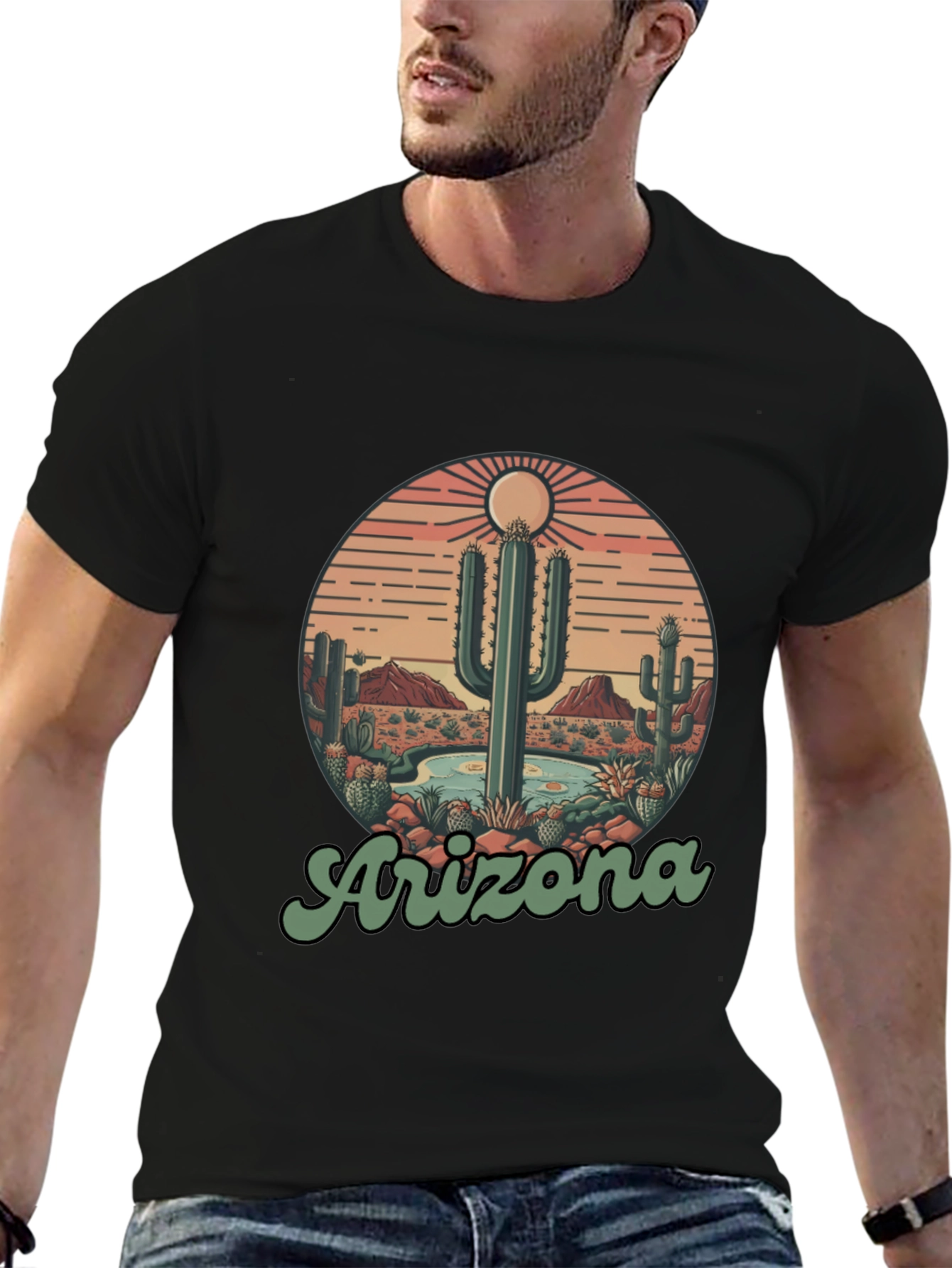 Arizona Desert Cactus Graphic T-Shirt
