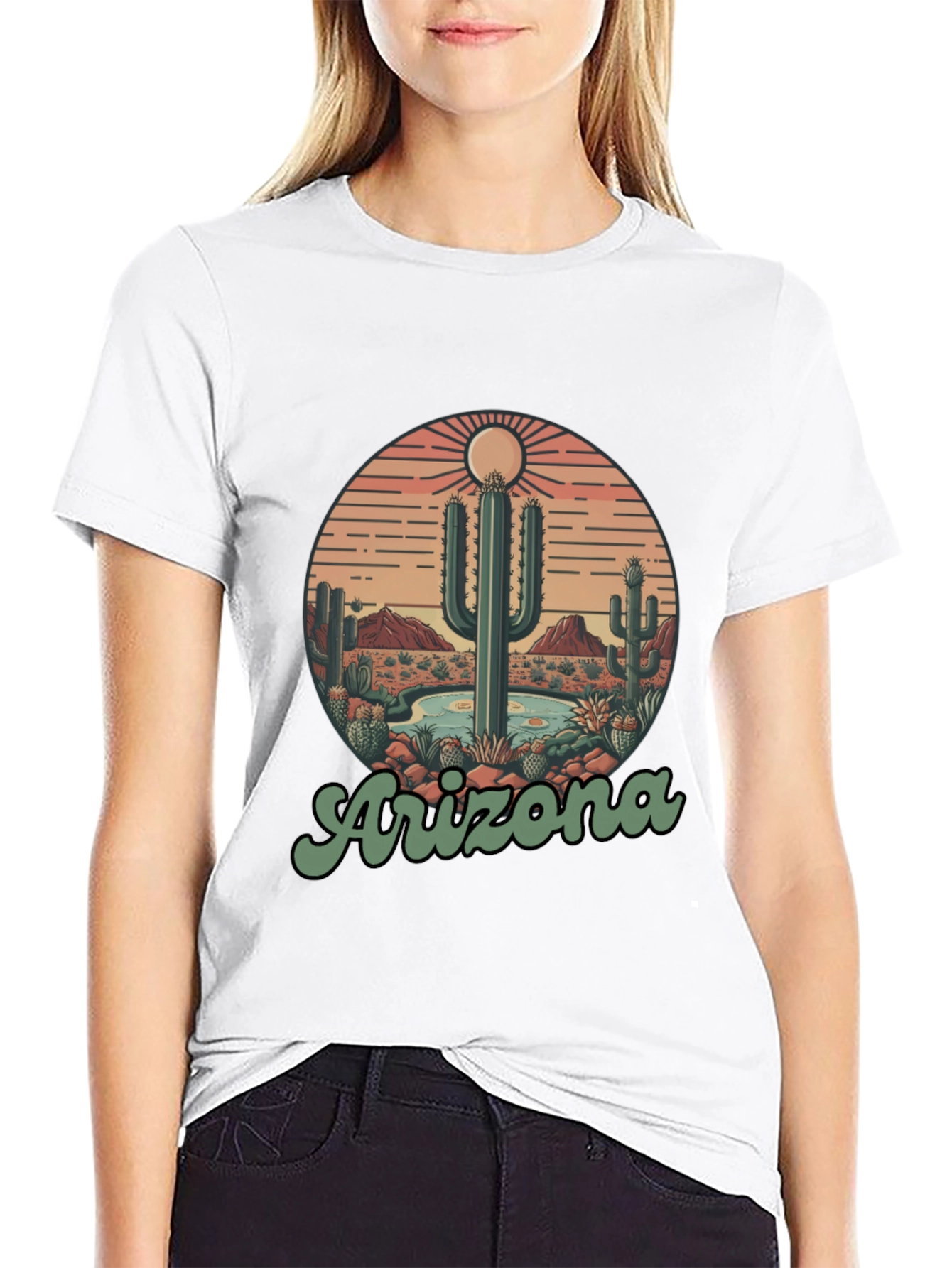 Arizona Desert Cactus Graphic T-Shirt