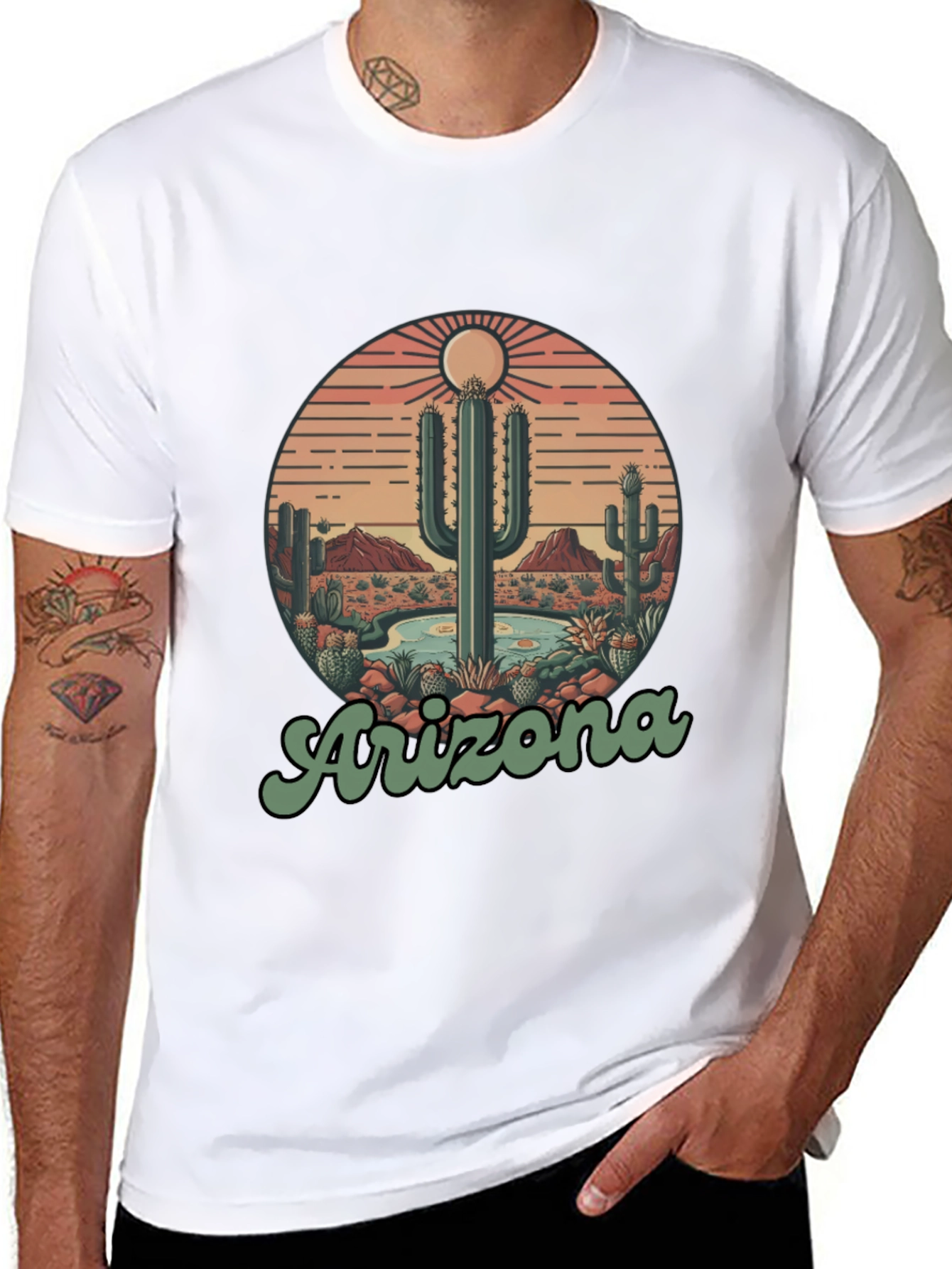 Arizona Desert Cactus Graphic T-Shirt