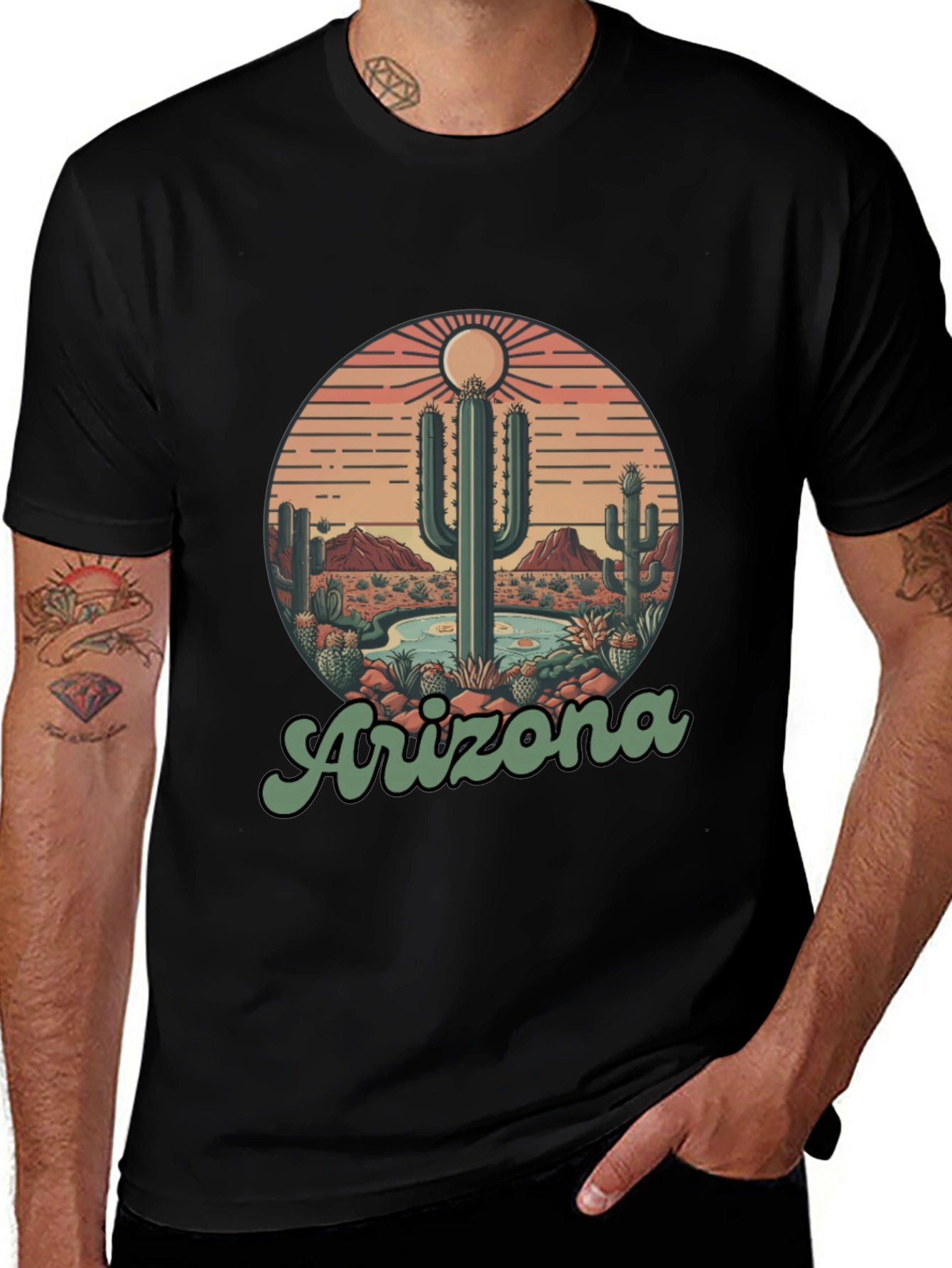 Arizona Desert Cactus Graphic T-Shirt
