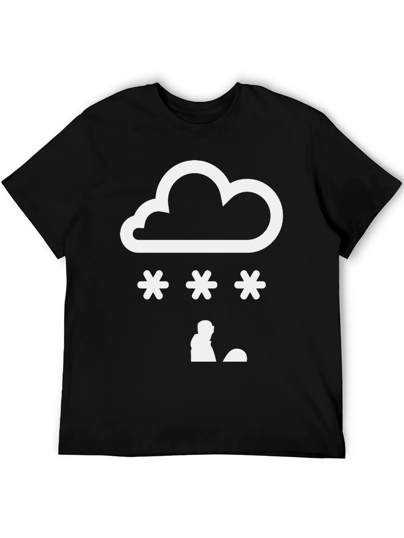 Snow Day Graphic Tee - Black Cotton Blend Shirt
