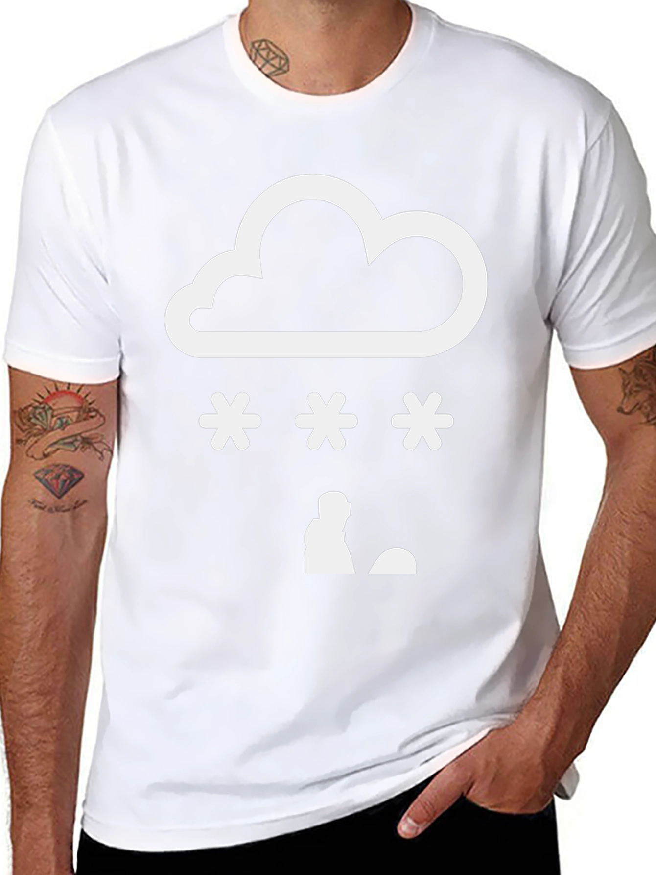 Snow Day Graphic Tee - Black Cotton Blend Shirt