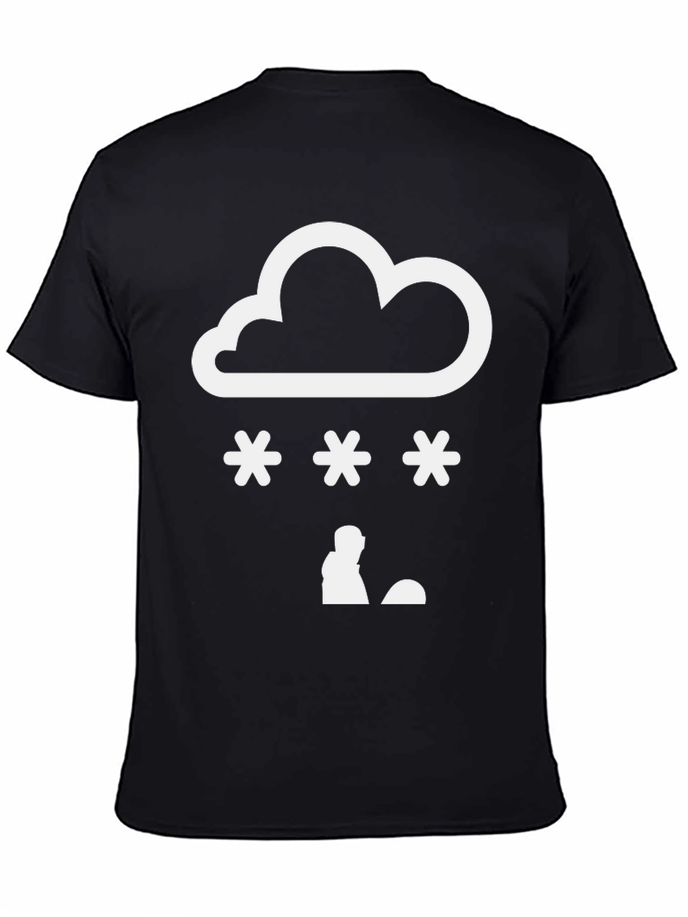 Snow Day Graphic Tee - Black Cotton Blend Shirt