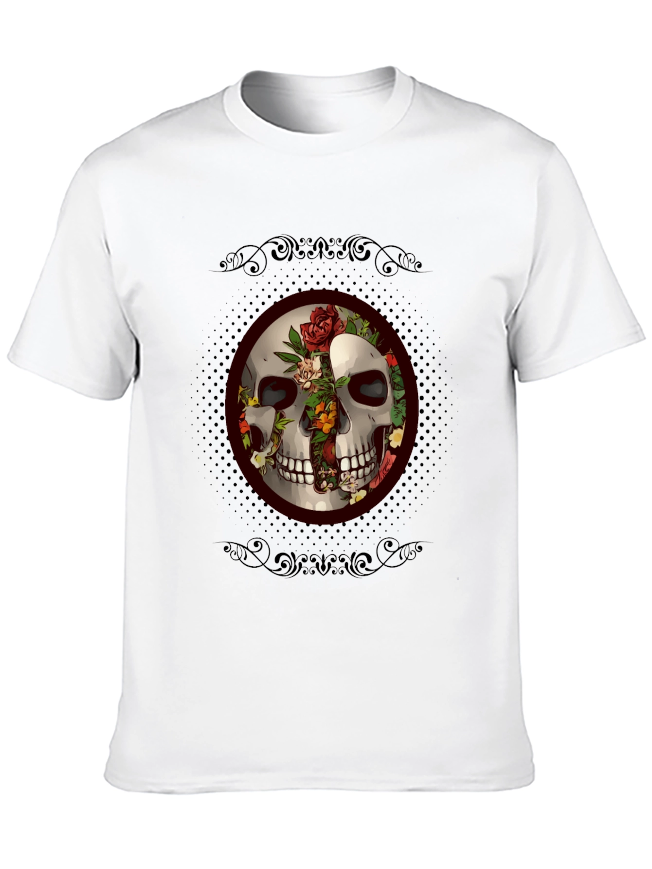 Skull & Roses Graphic Tee - Edgy Style