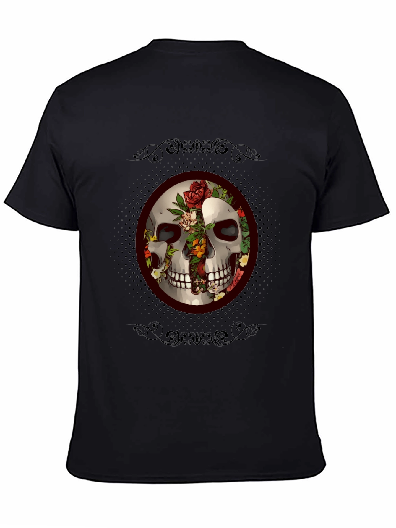 Skull & Roses Graphic Tee - Edgy Style