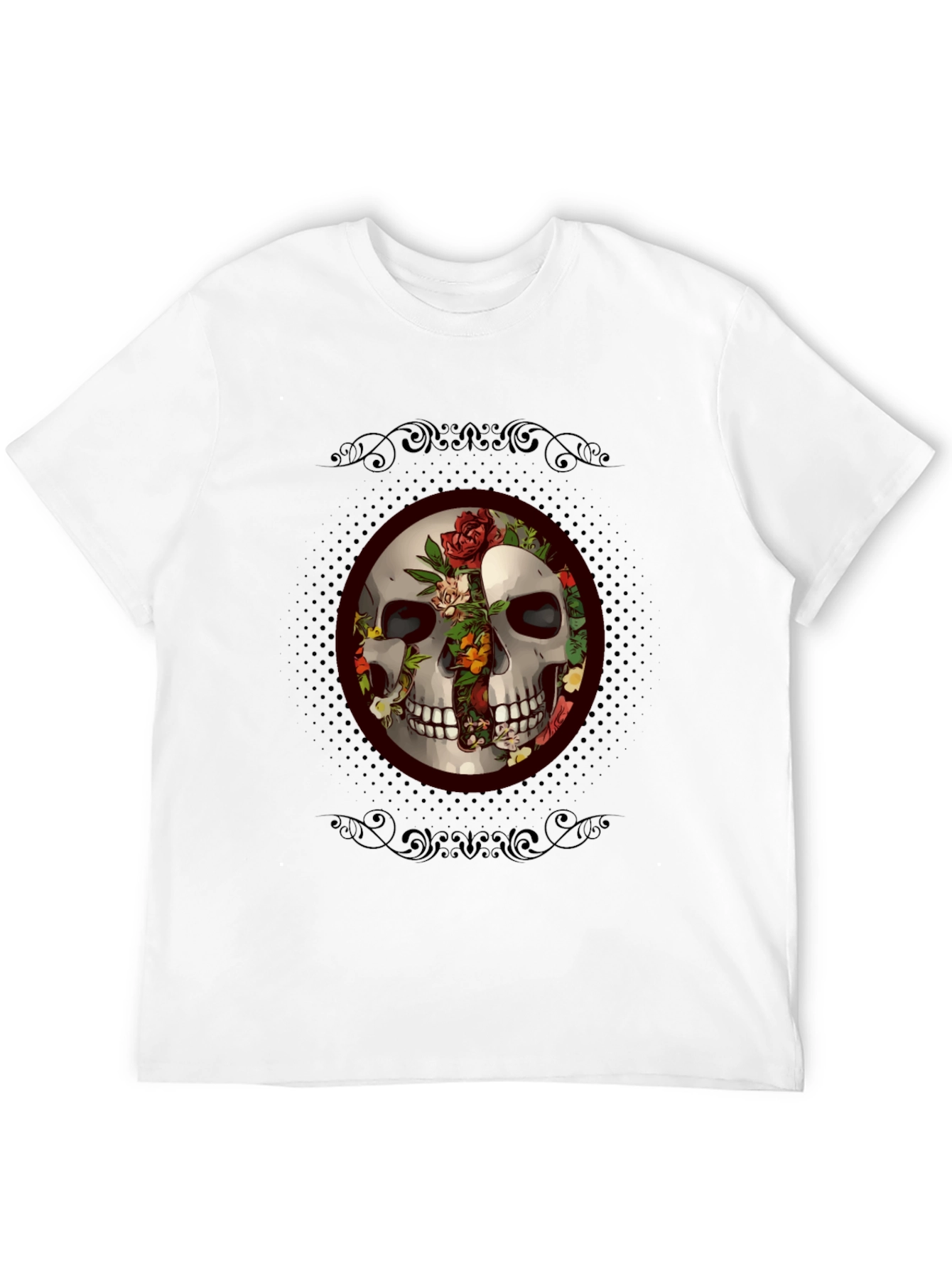 Skull & Roses Graphic Tee - Edgy Style