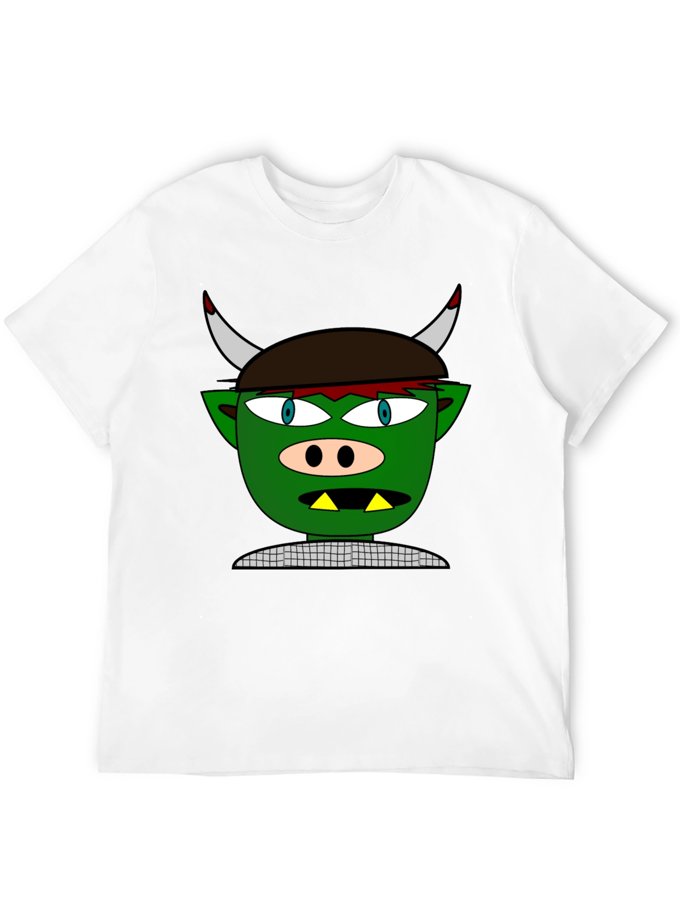 Cartoon Troll Graphic Tee - Black Cotton T-Shirt