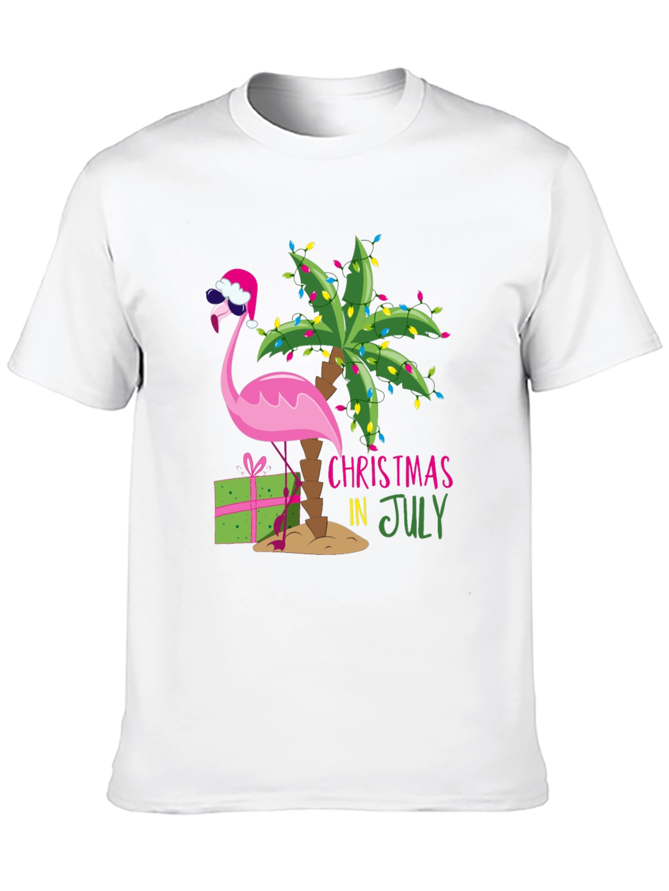 Christmas in July Flamingo T-Shirt