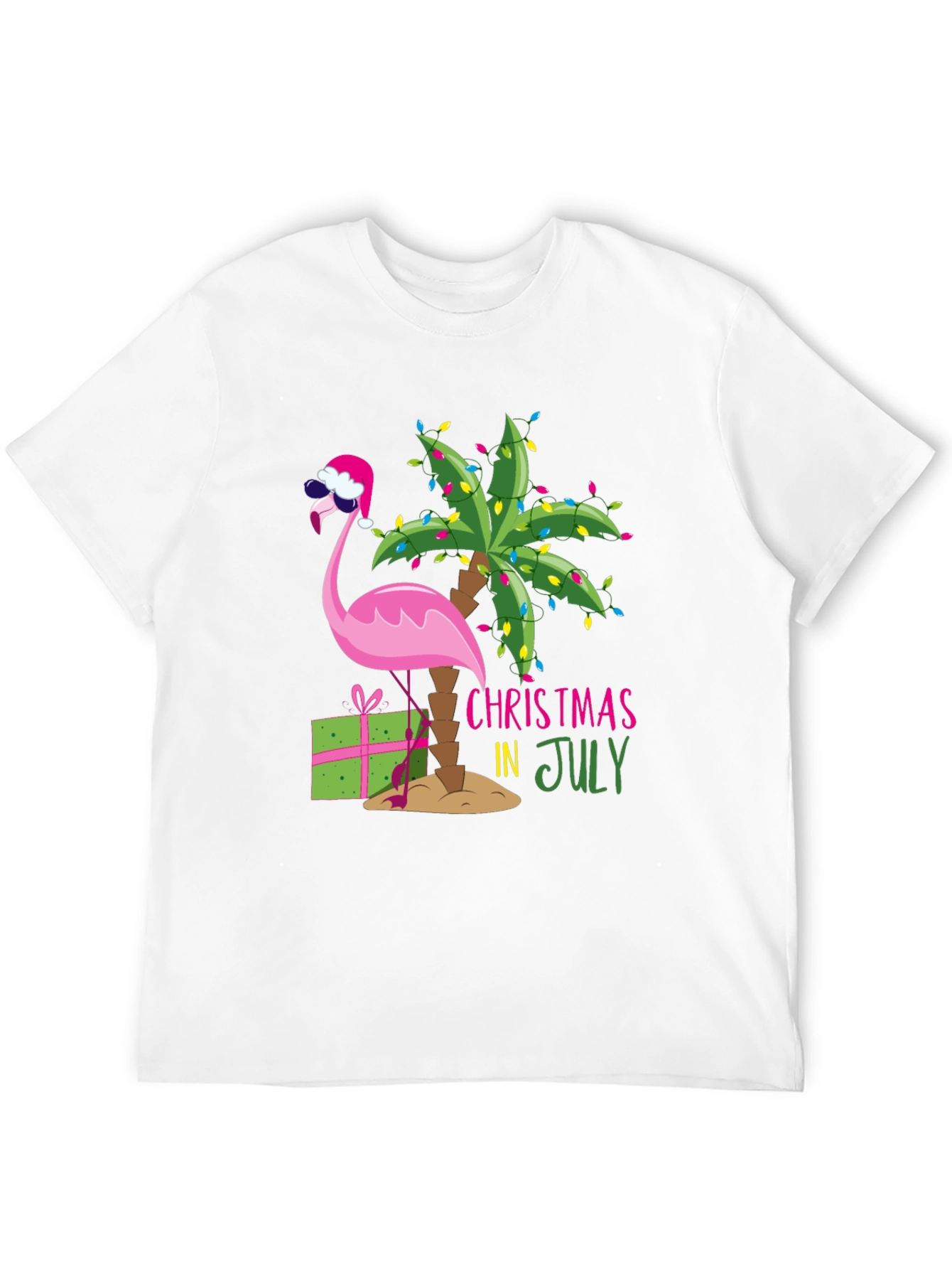 Christmas in July Flamingo T-Shirt