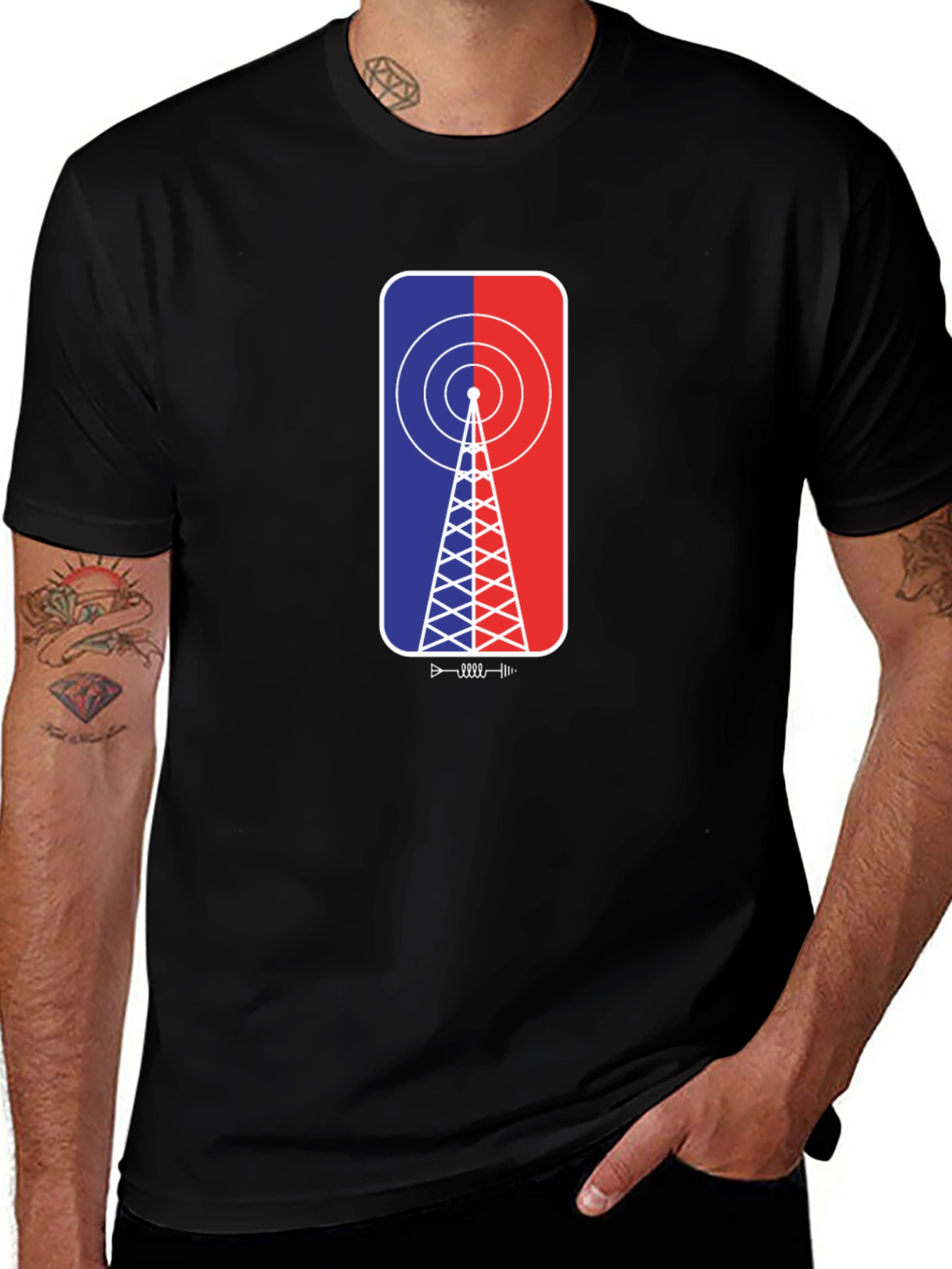 Retro Antenna T-Shirt - Black