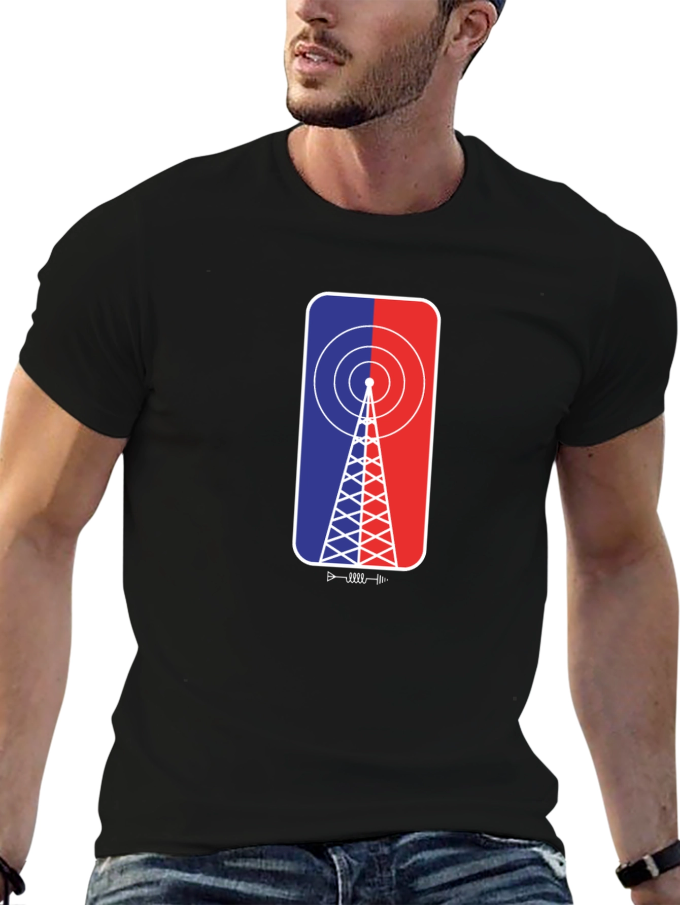 Retro Antenna T-Shirt - Black