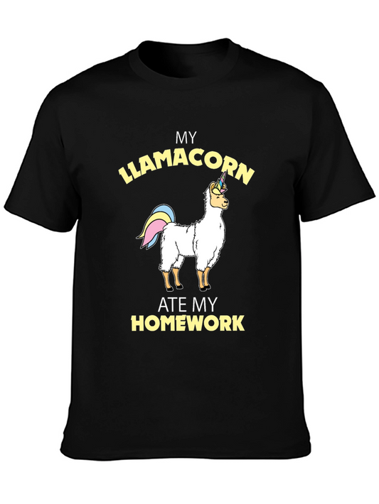 Llamacorn Homework T-Shirt - Funny Unicorn Llama Tee
