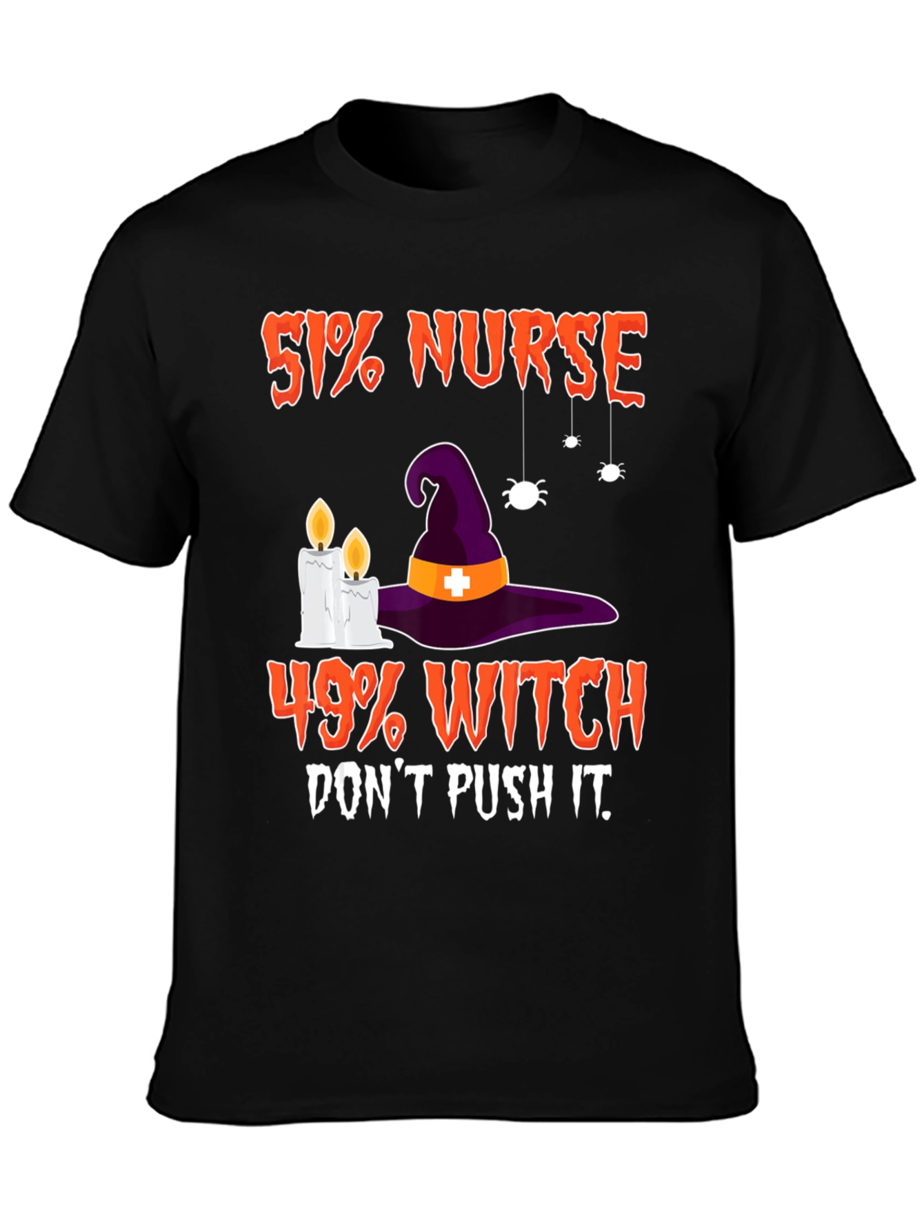 51% Nurse 49% Witch Funny Halloween T-Shirt