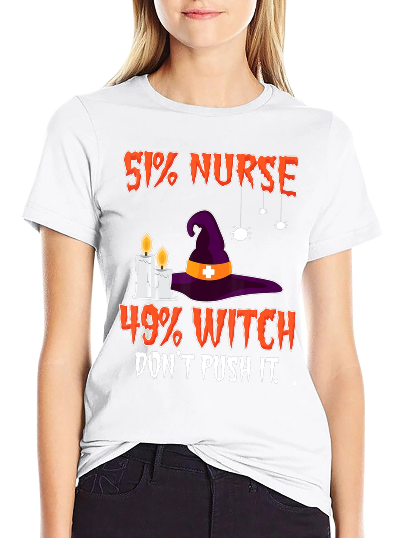 51% Nurse 49% Witch Funny Halloween T-Shirt