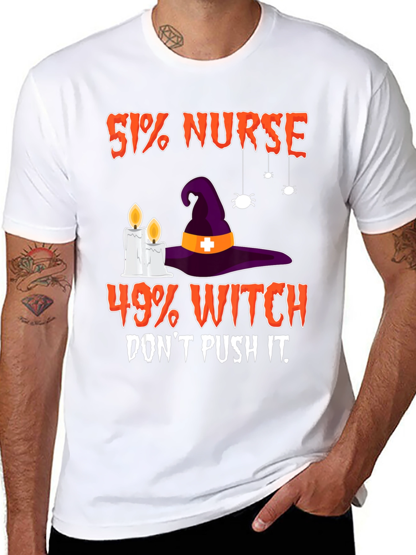 51% Nurse 49% Witch Funny Halloween T-Shirt